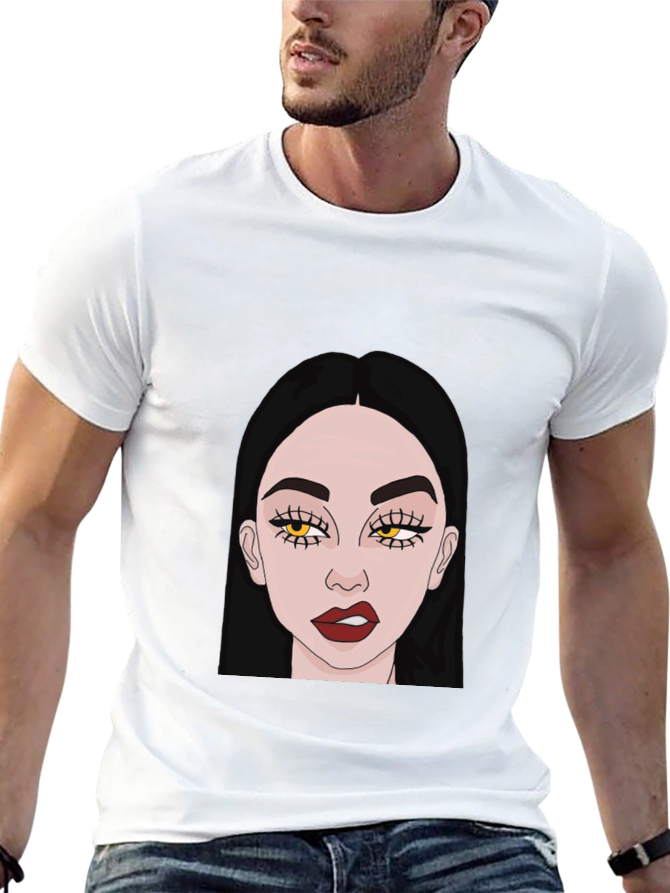 Trendy Woman Graphic Black T-Shirt
