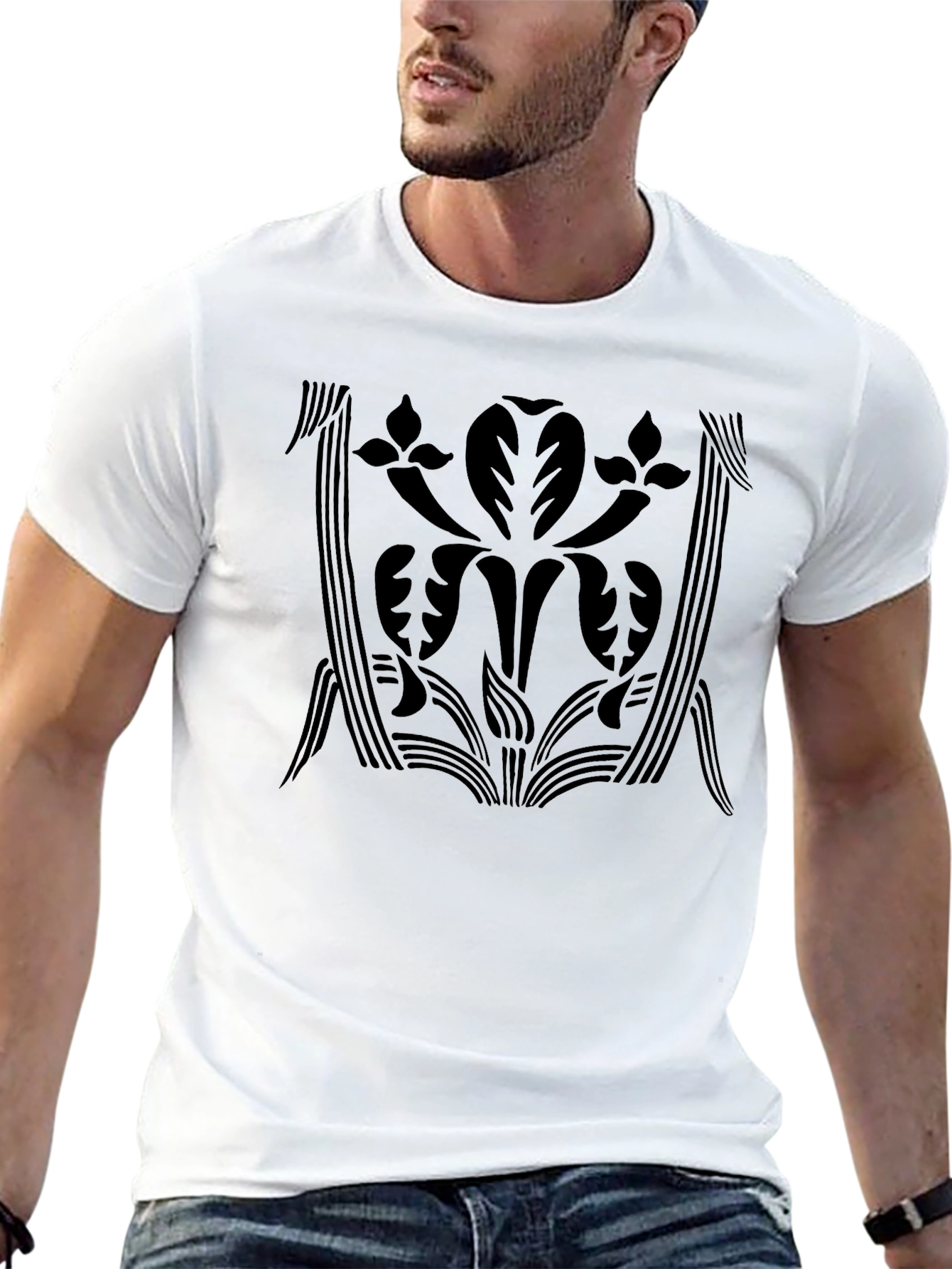 Elegant Black Floral Graphic T-Shirt
