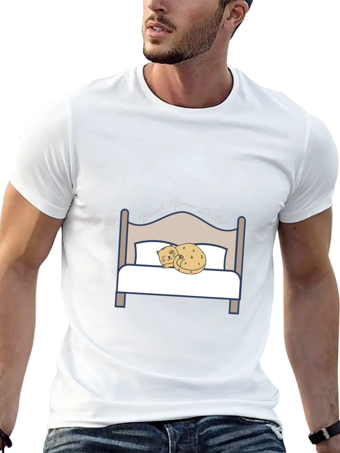 Natural Born Chiller Cat Bed T-Shirt