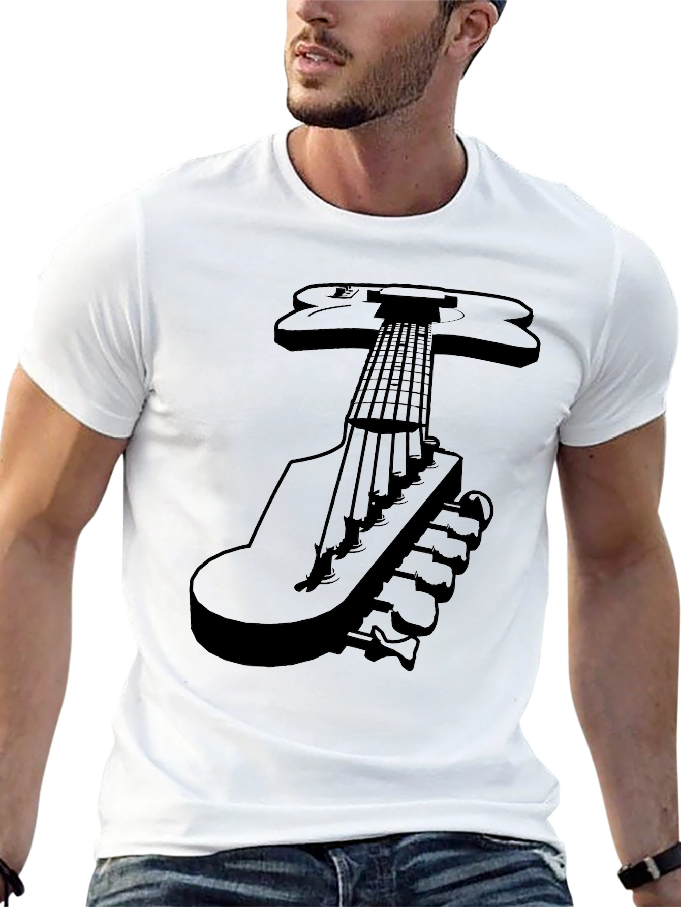 Guitar Graphic Tee - Black T-Shirt