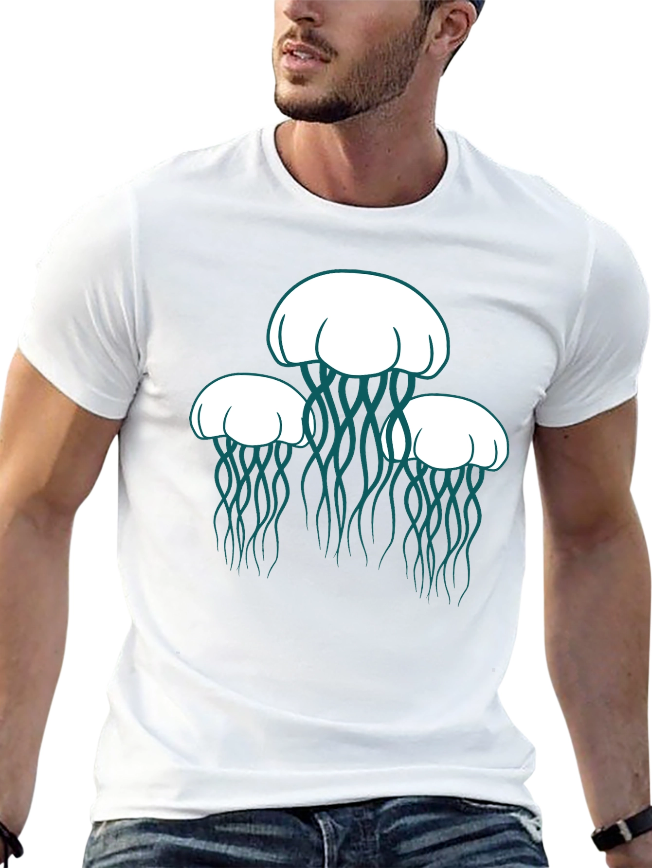 Jellyfish Graphic Tee - Black Casual Shirt