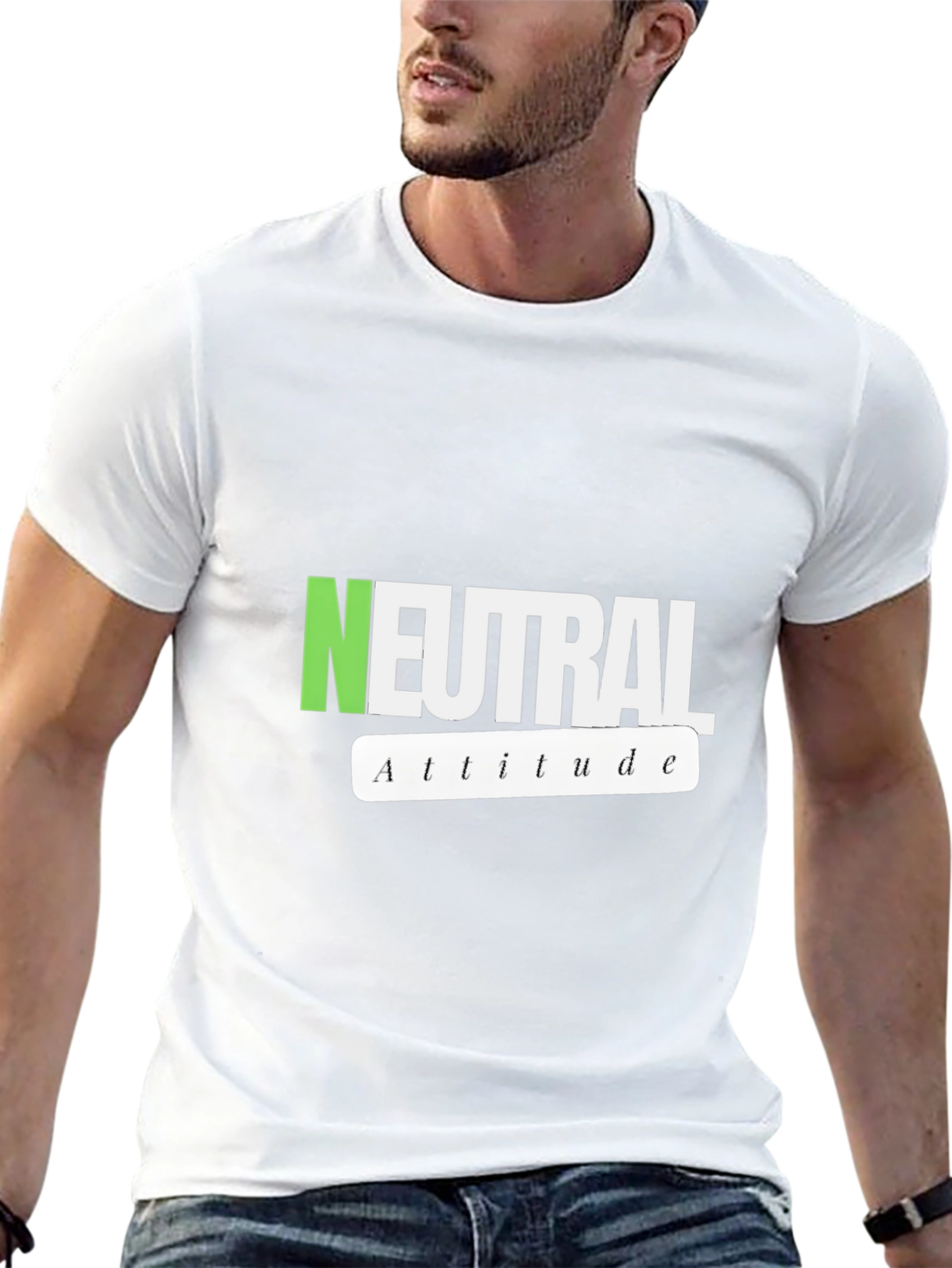 Neutral Attitude Graphic Tee - Stylish Casual Wear