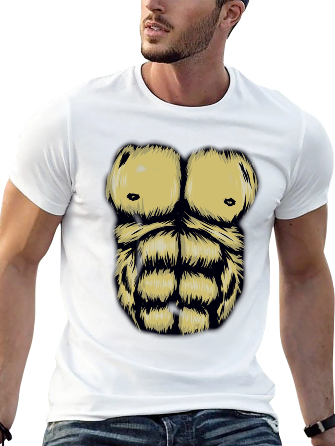 Funny Muscle Chest T-Shirt - Costume Tee