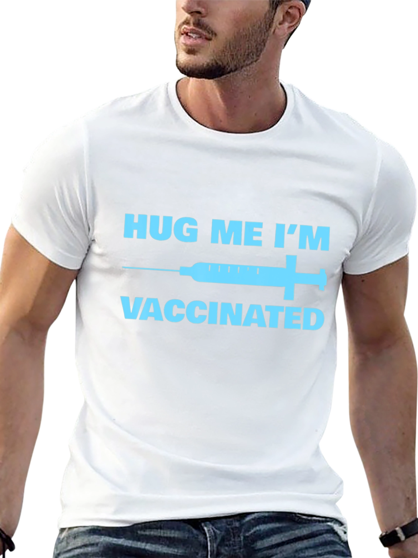 Hug Me Im Vaccinated T-Shirt - Black