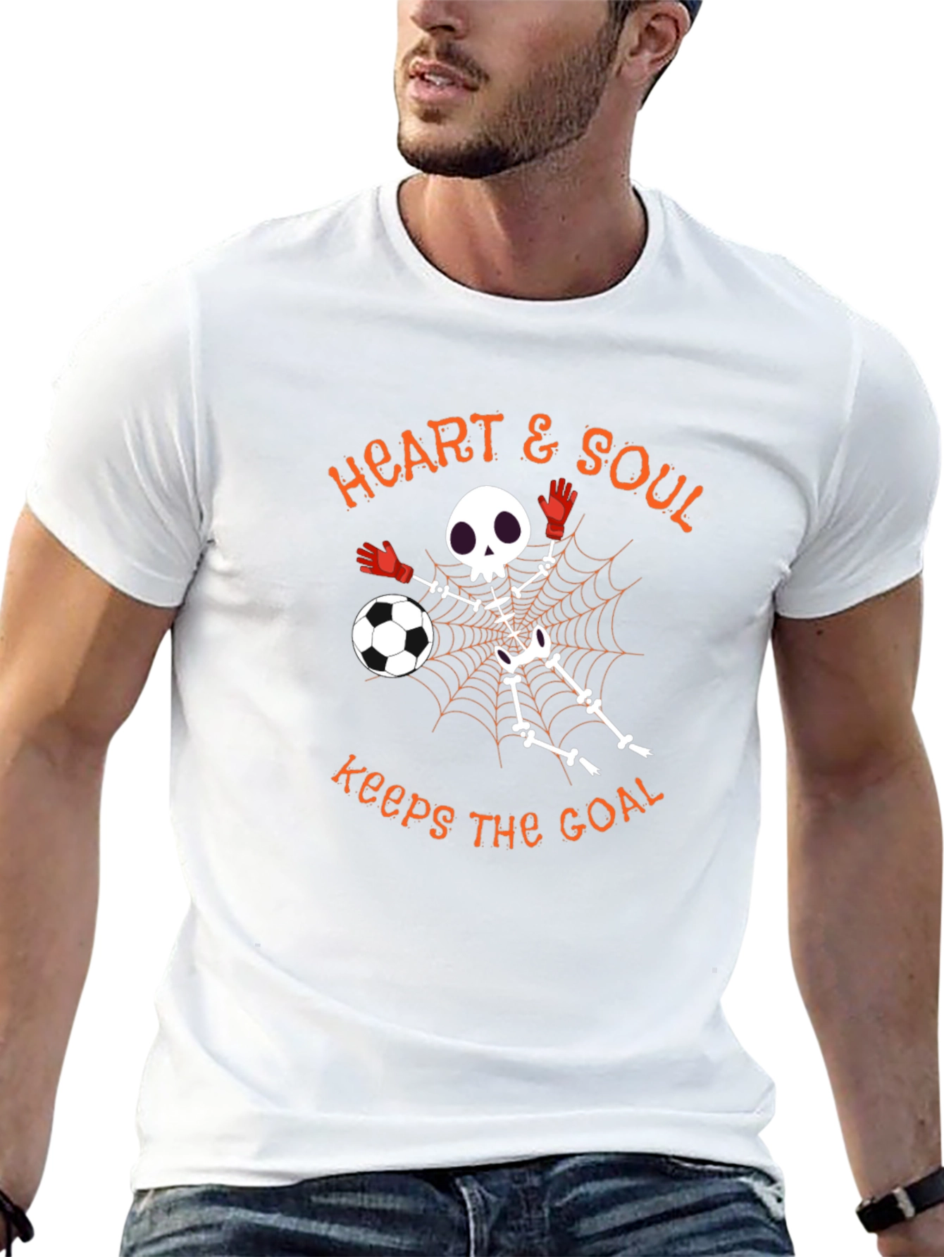 Heart & Soul Soccer Skeleton Graphic T-Shirt
