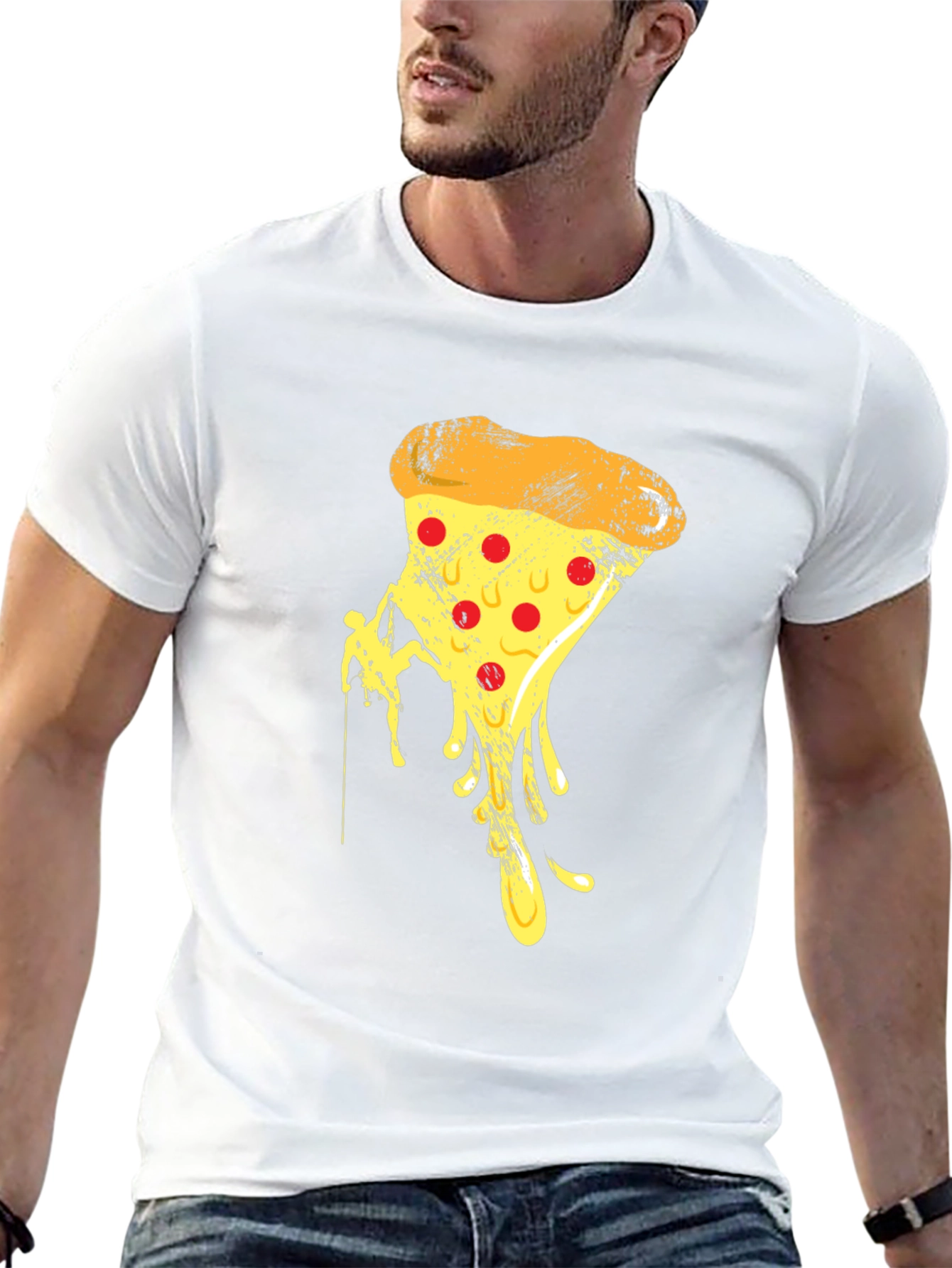 Pizza Climbing Graphic Tee - Funny Novelty T-Shirt