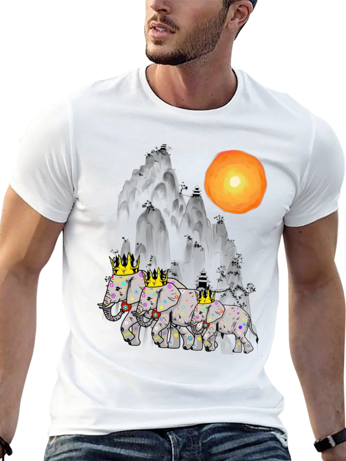 Royal Elephant Family Graphic Tee