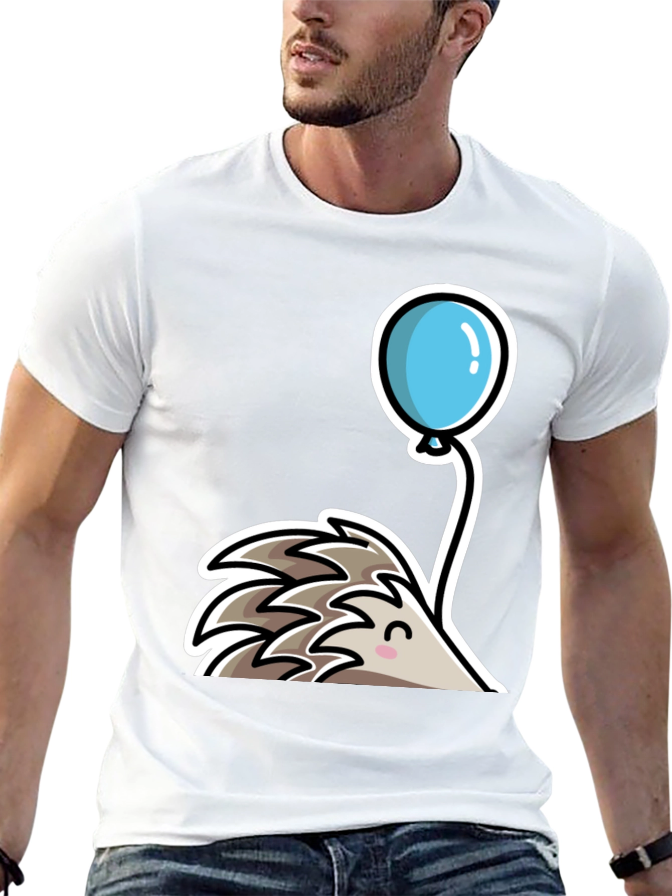 Cute Hedgehog with Balloon T-Shirt - Whimsical Design