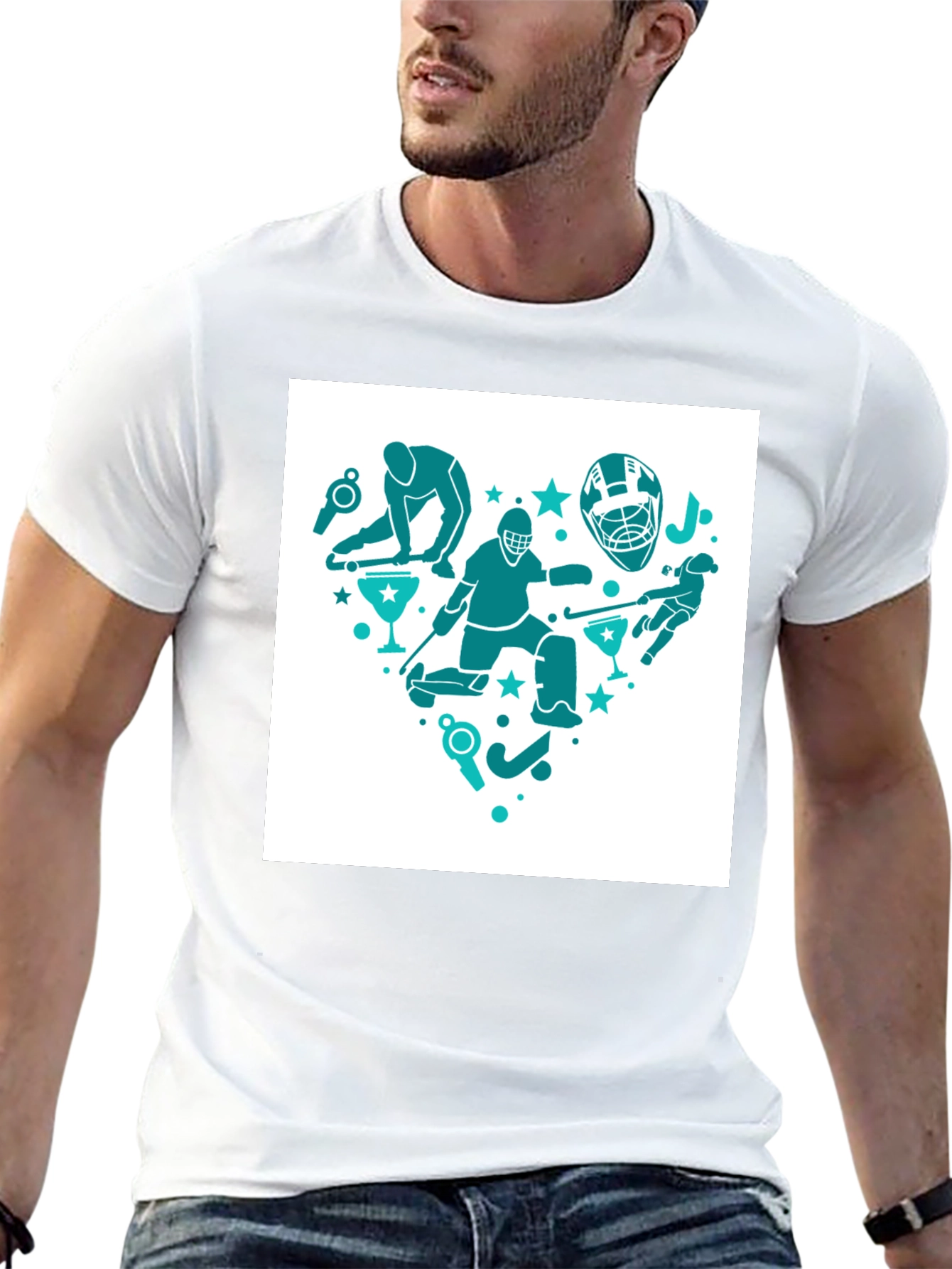 Hockey Heart Tee - Stylish Sports T-Shirt