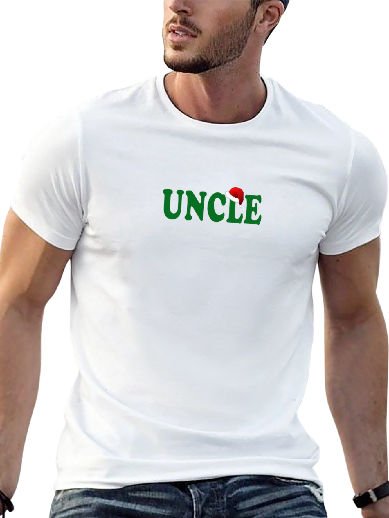 Uncle Christmas Santa Hat Tee