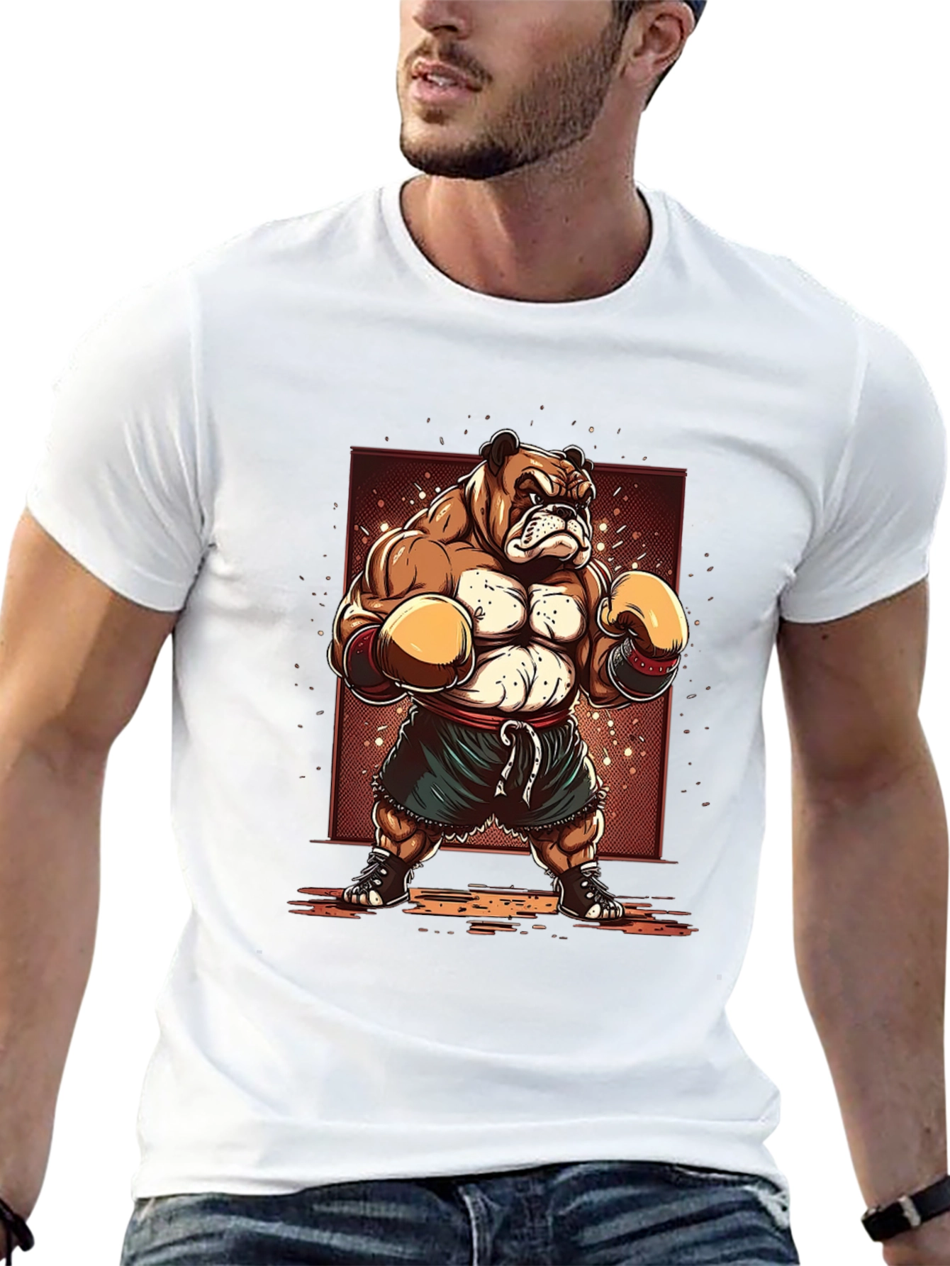Bulldog Boxer T-Shirt - Cartoon Style