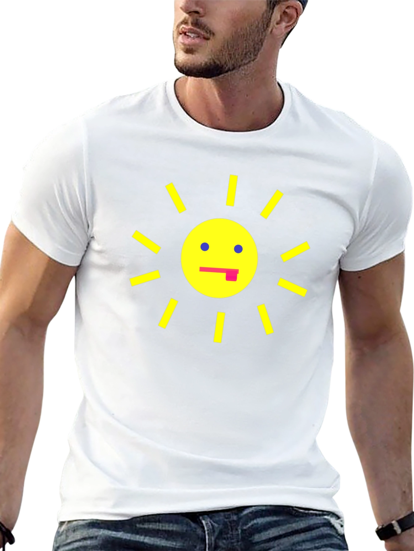 Funny Sun Graphic Black T-Shirt