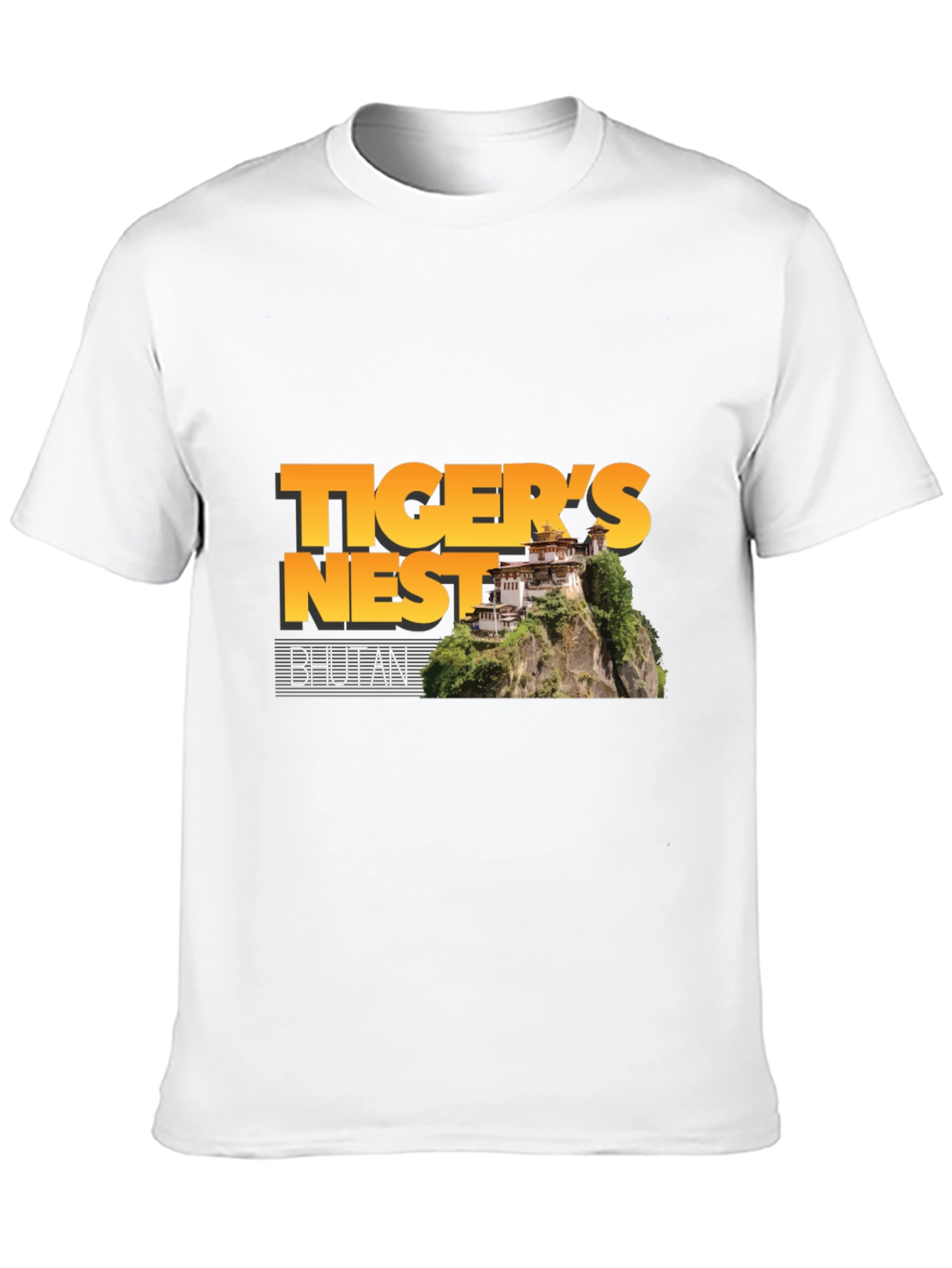 Tigers Nest Bhutan Black Graphic T-Shirt