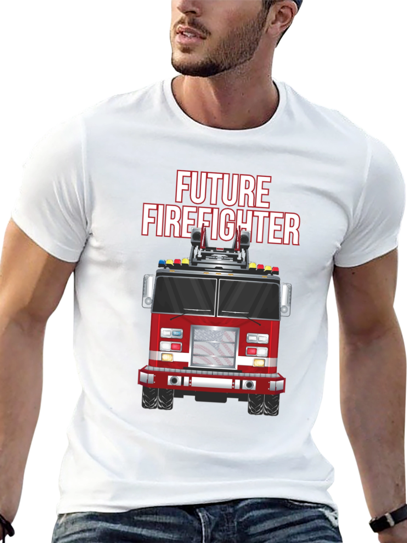 Future Firefighter Graphic Tee - Black Cotton T-Shirt