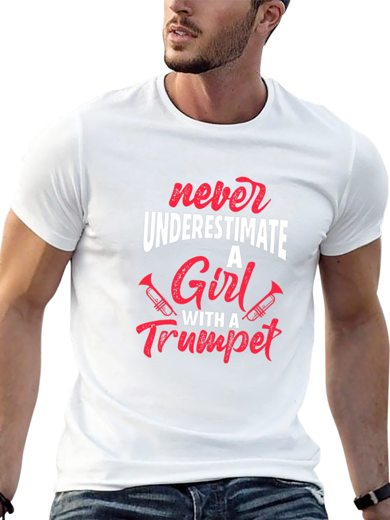 Never Underestimate a Girl With a Trumpet T-Shirt