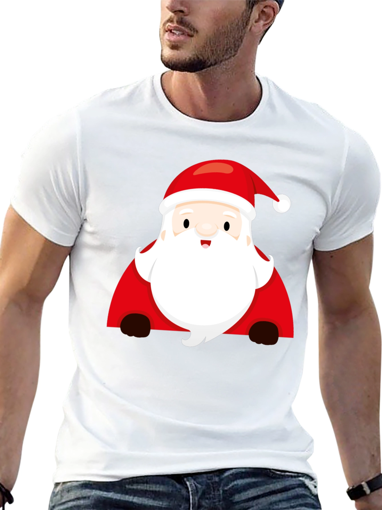 Santa Graphic Tee - Festive Christmas Shirt