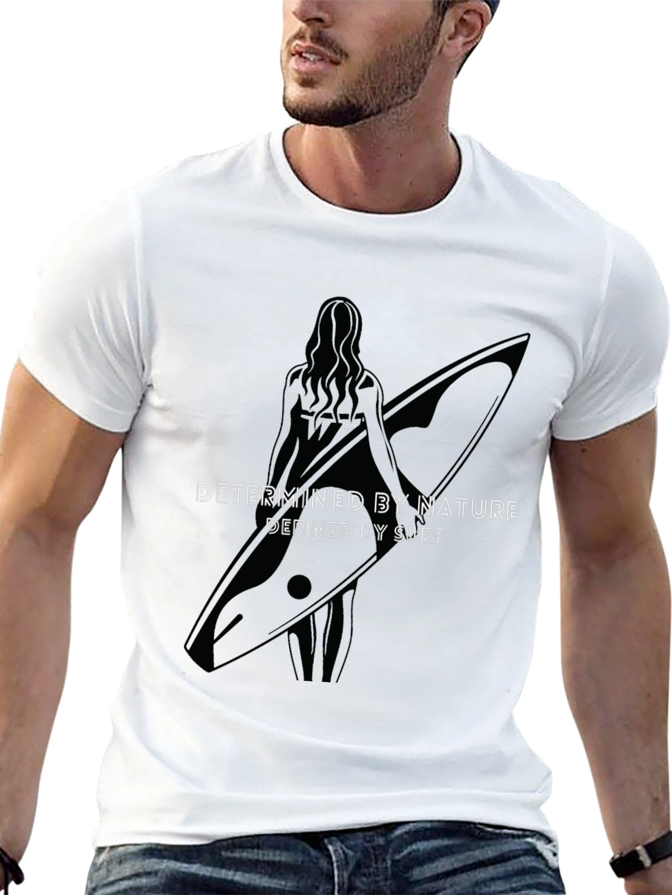 Surfboard Graphic Tee: Determined by Nature