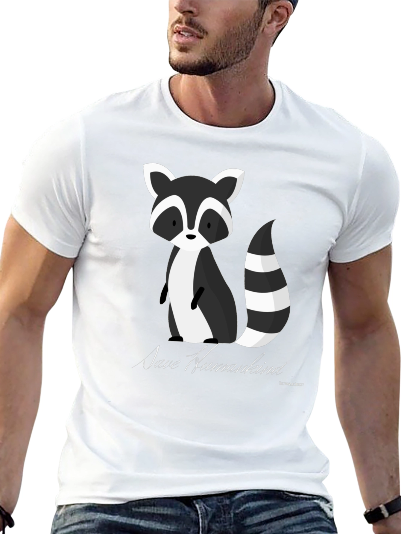 Save Humankind Raccoon Graphic Tee - Black