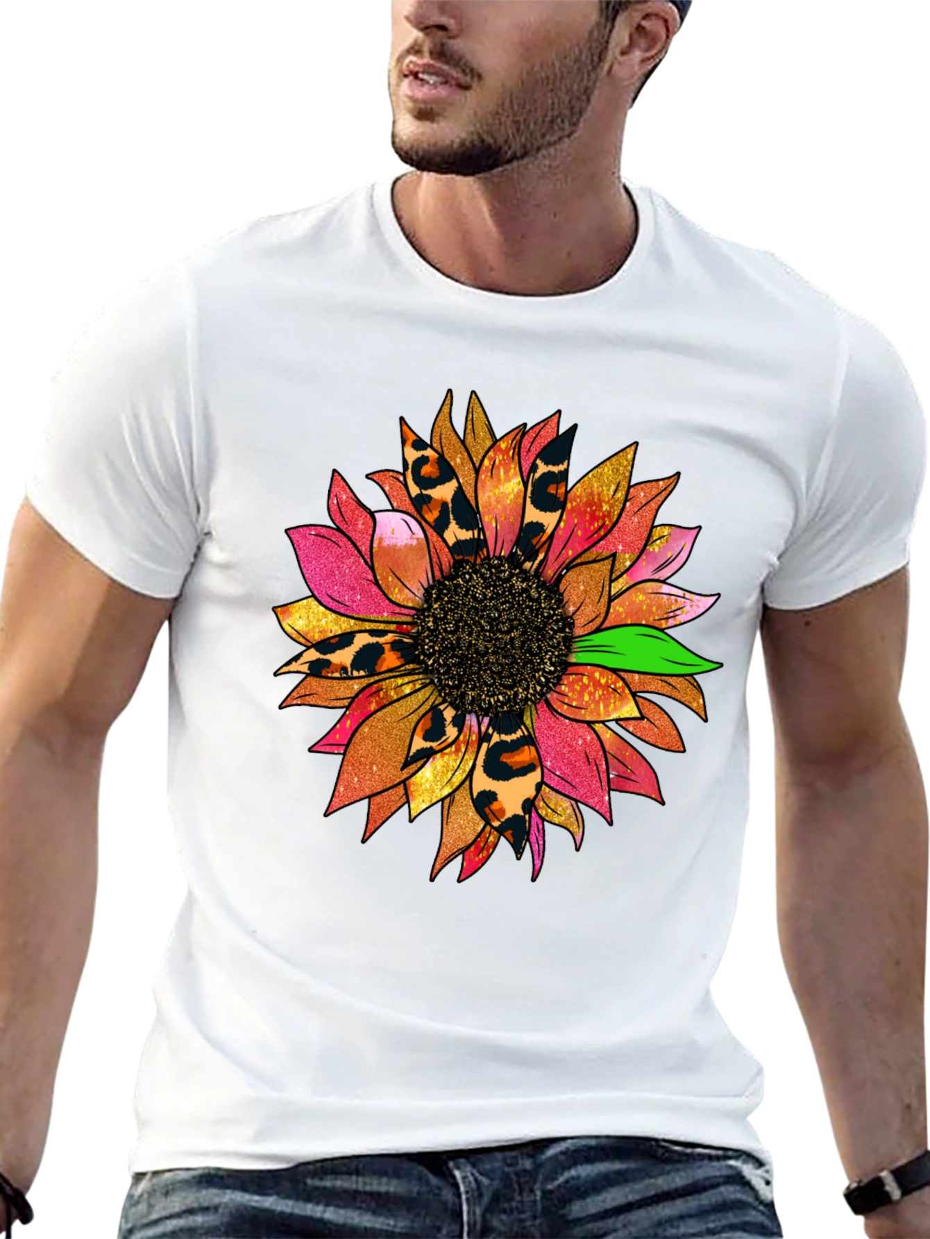 Sunflower Leopard Print Graphic Tee