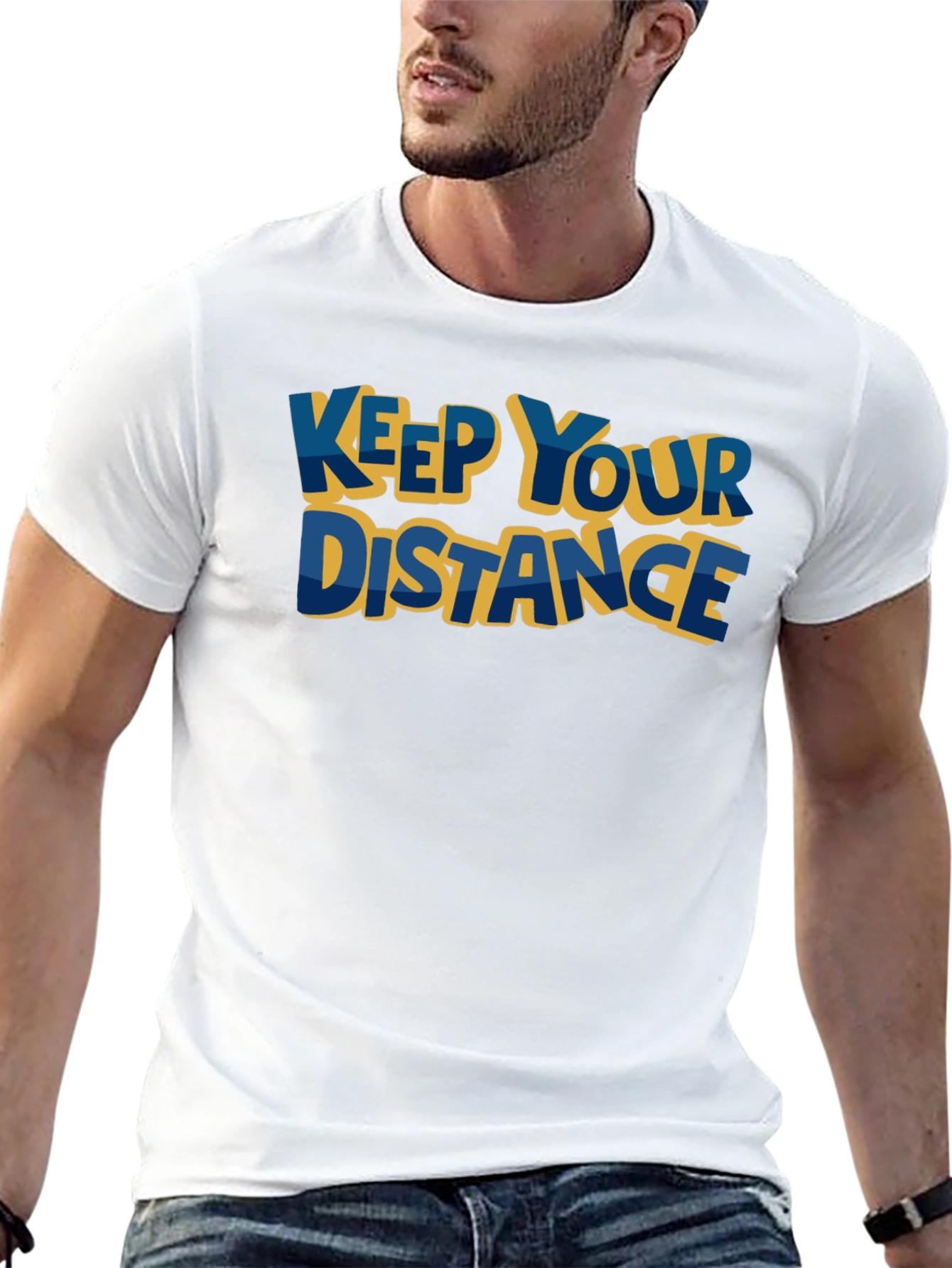 Keep Your Distance Graphic Tee - Black