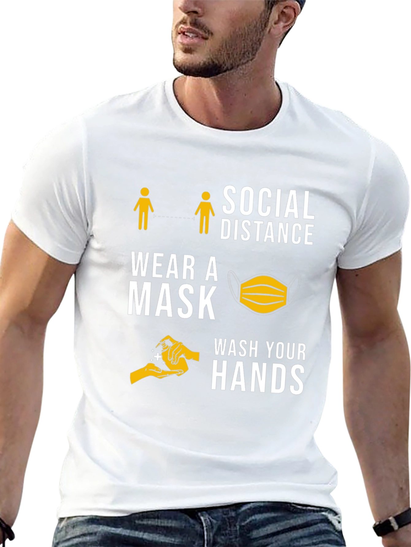 Social Distance Wear Mask Wash Hands T-Shirt