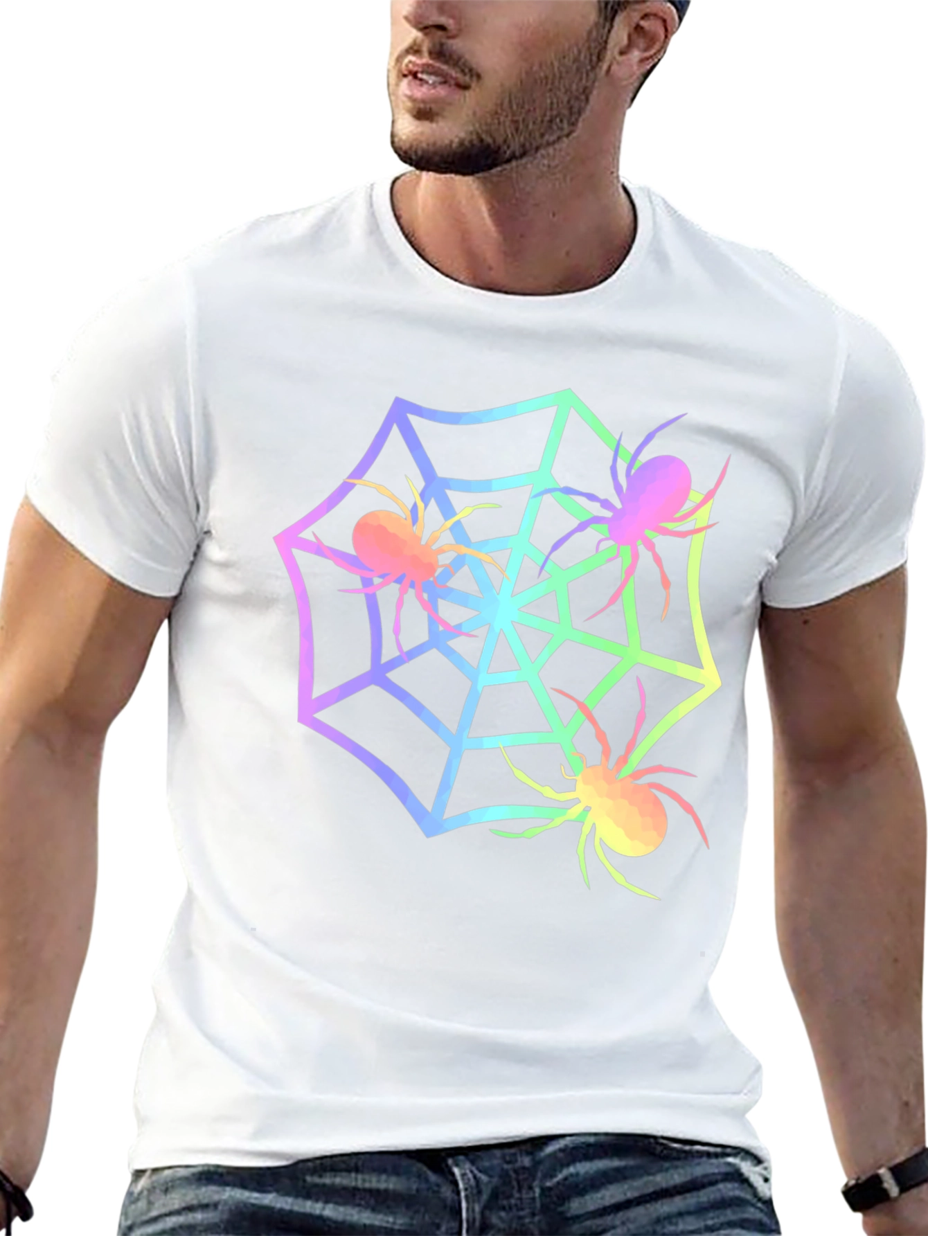 Spider Web Graphic Tee - Halloween Shirt