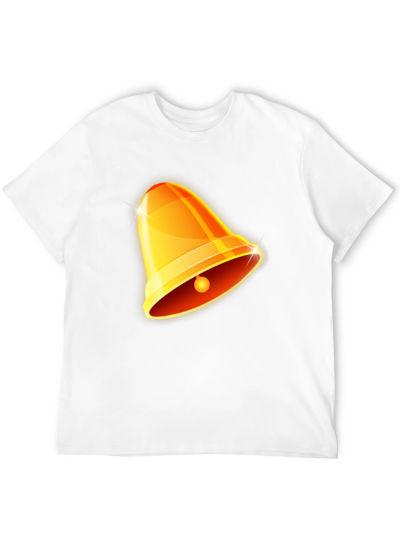 Golden Bell Graphic Tee - Black Cotton Casual Shirt