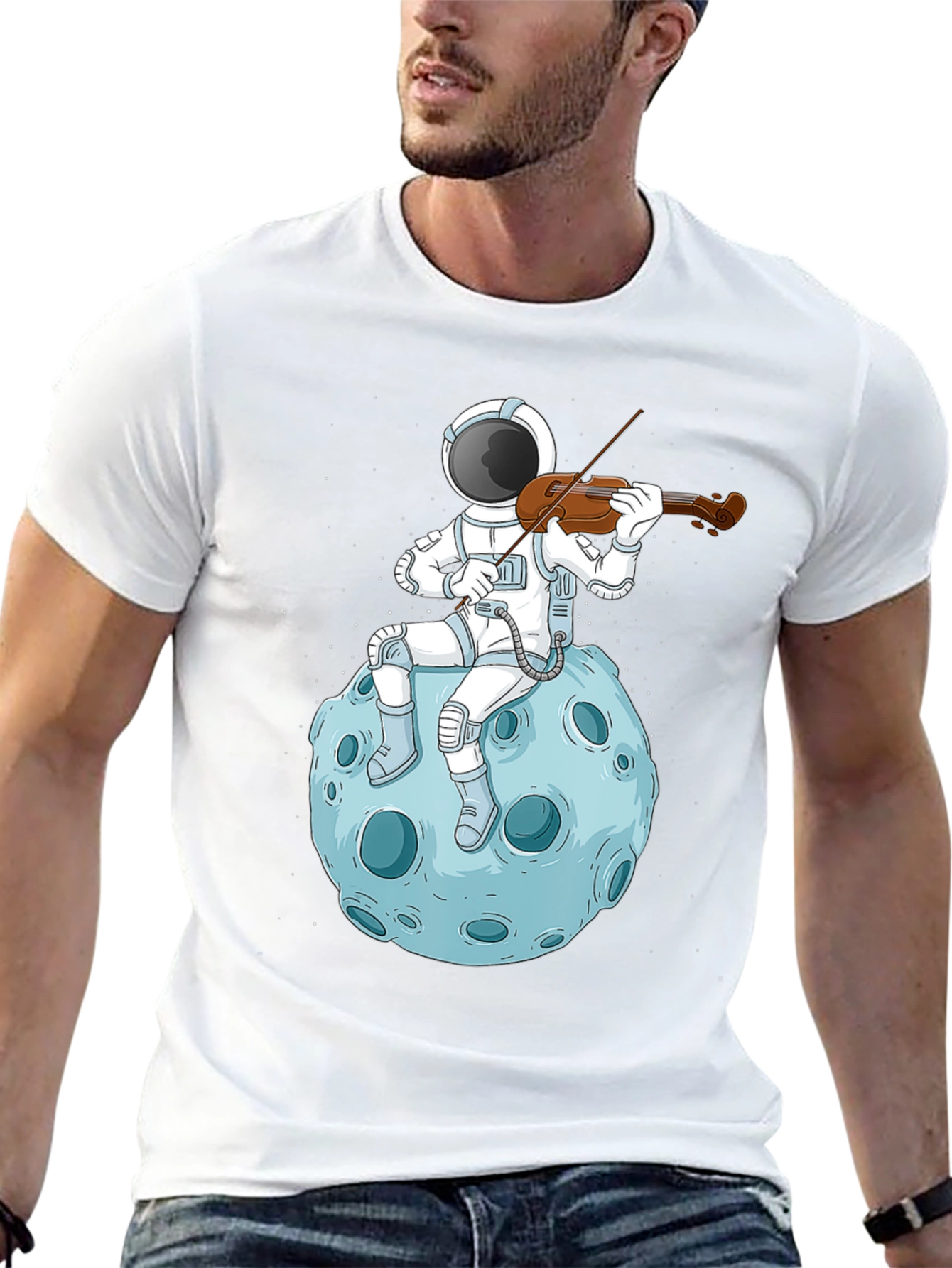 Astronaut Violinist T-Shirt - Space Music Tee