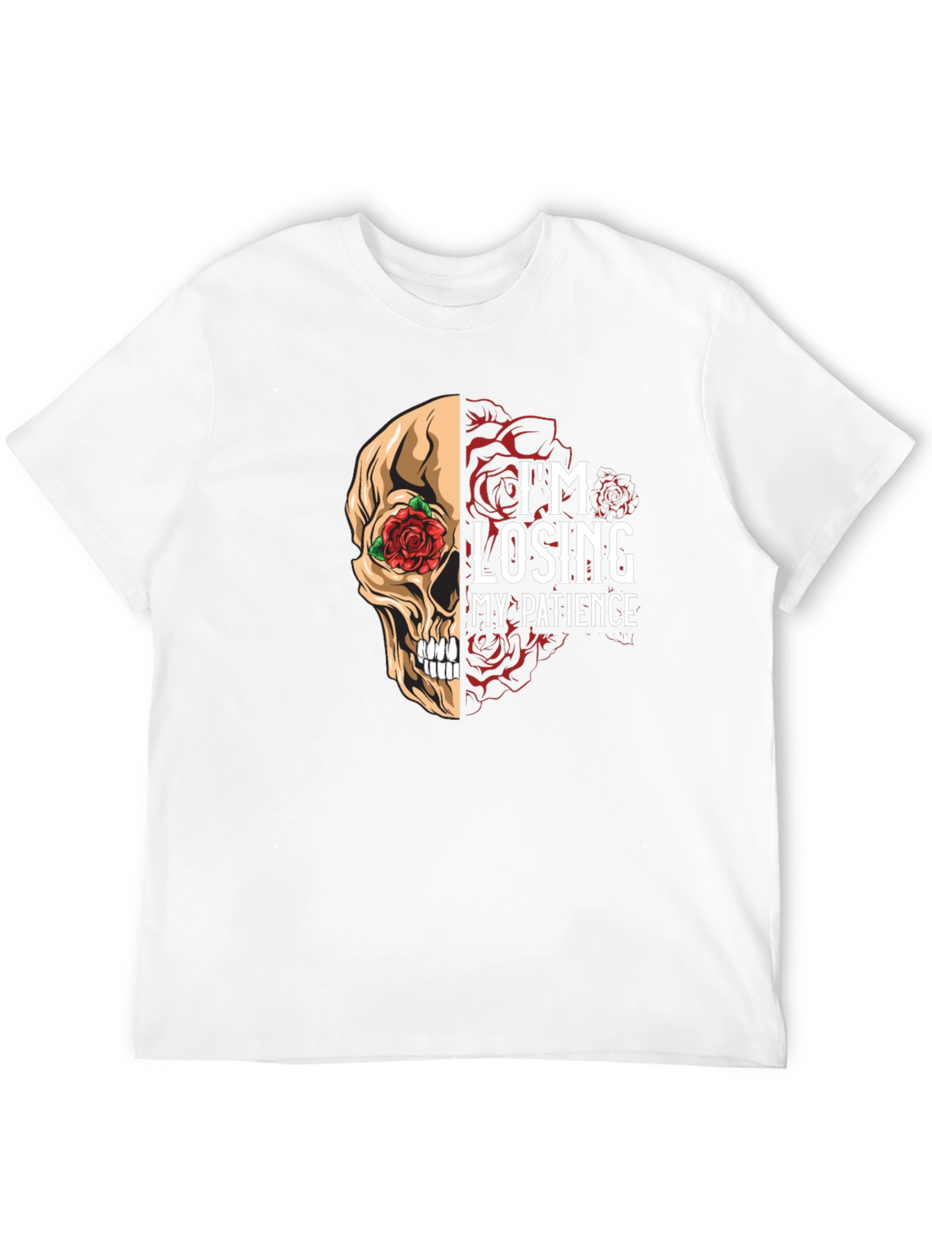 Losing Patience Skull & Roses Graphic Tee