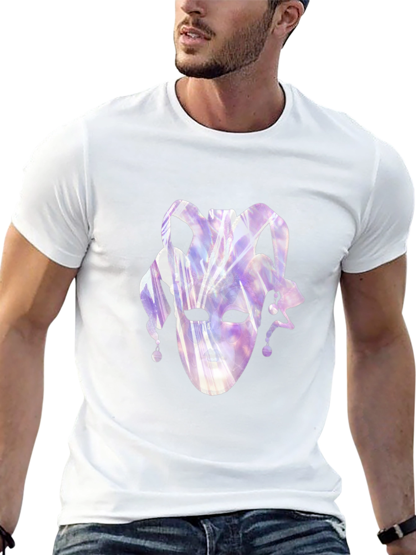 Jester Mask Graphic Tee - Black