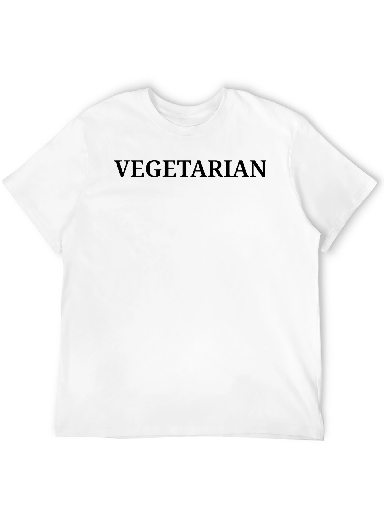 Vegetarian Graphic Tee - Black Crew Neck T-Shirt