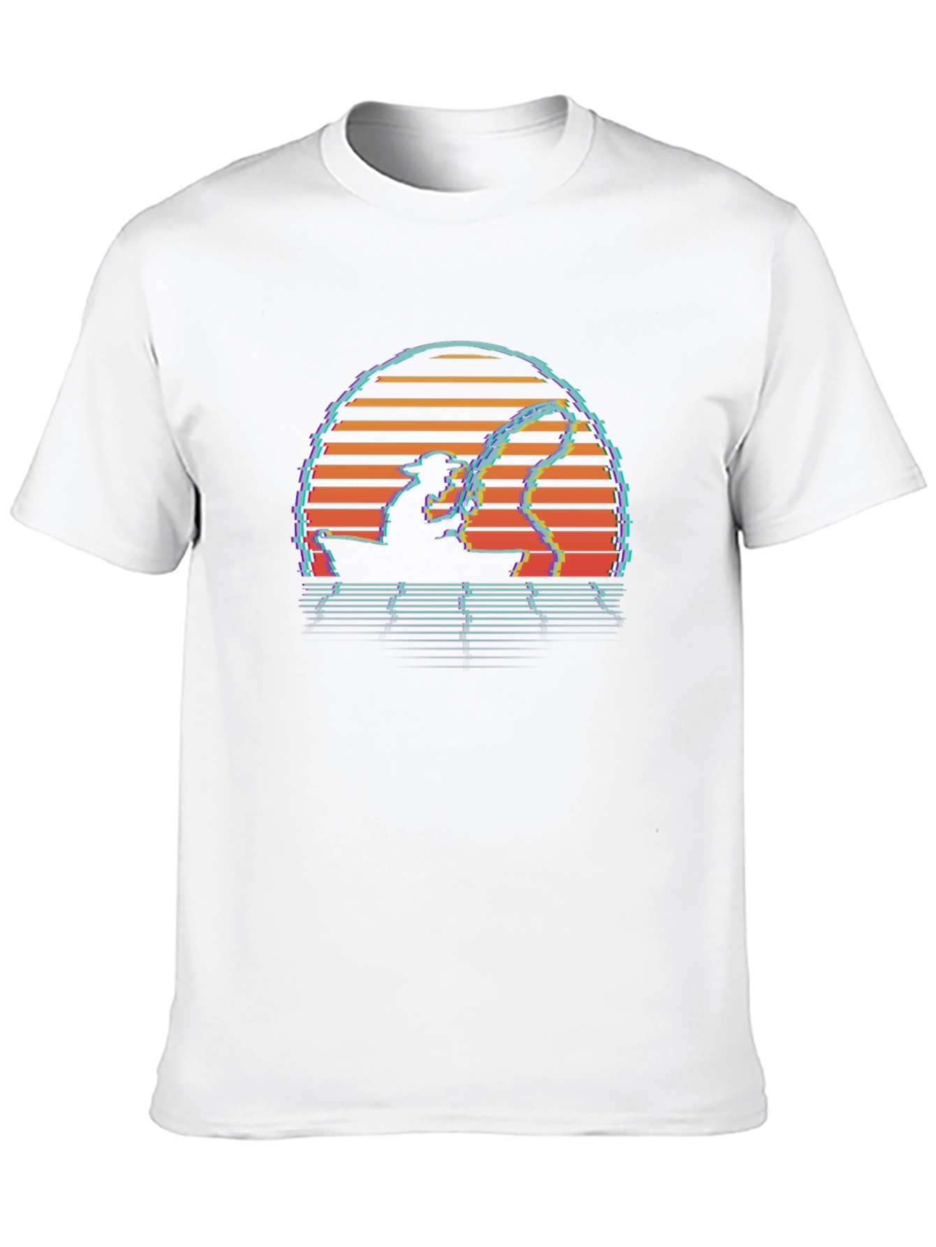 Retro Fishing T-Shirt - Sunset Design