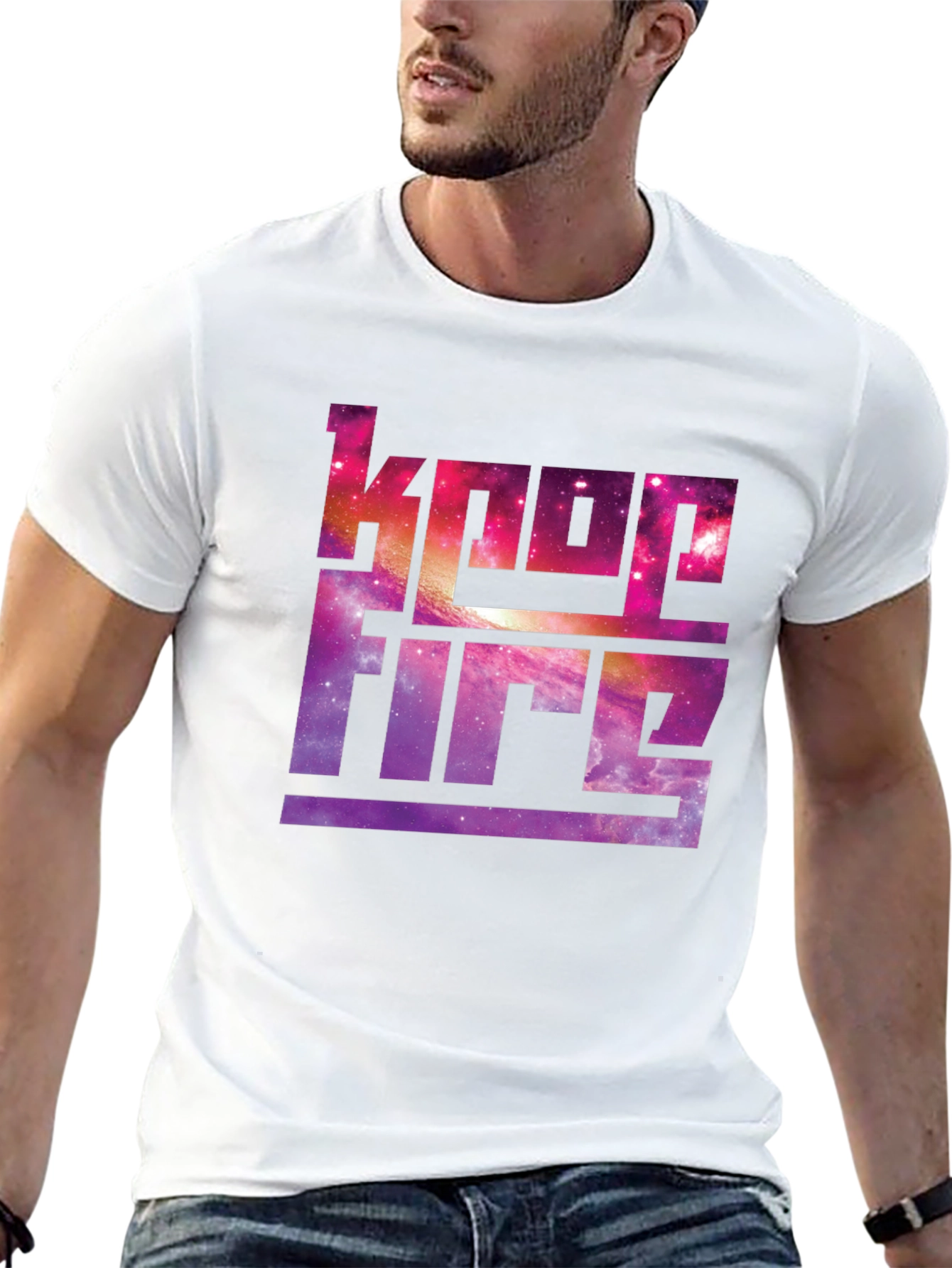 Keep Fire Galaxy Graphic Black T-Shirt