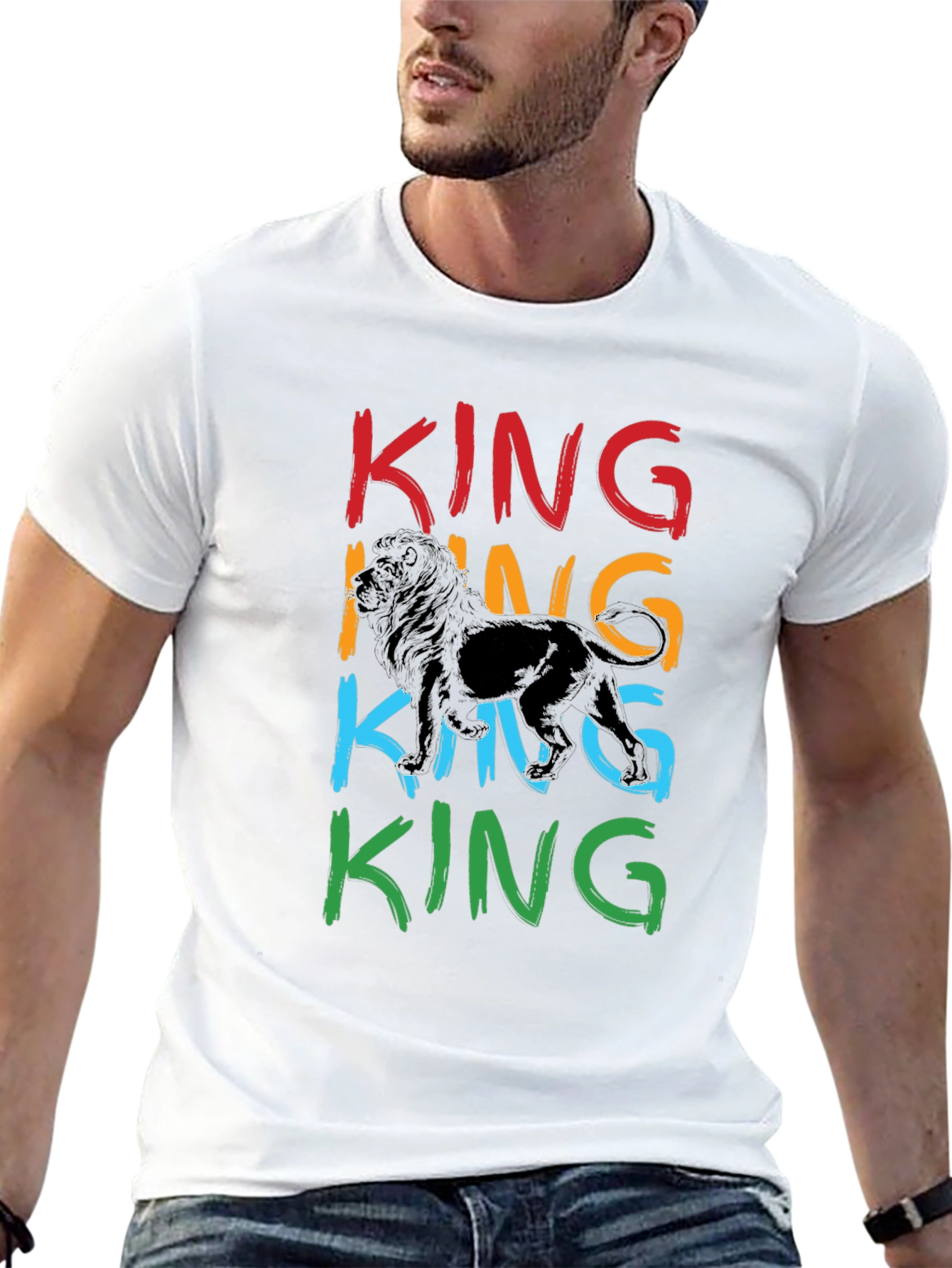 King Lion Graphic Print Mens T-Shirt