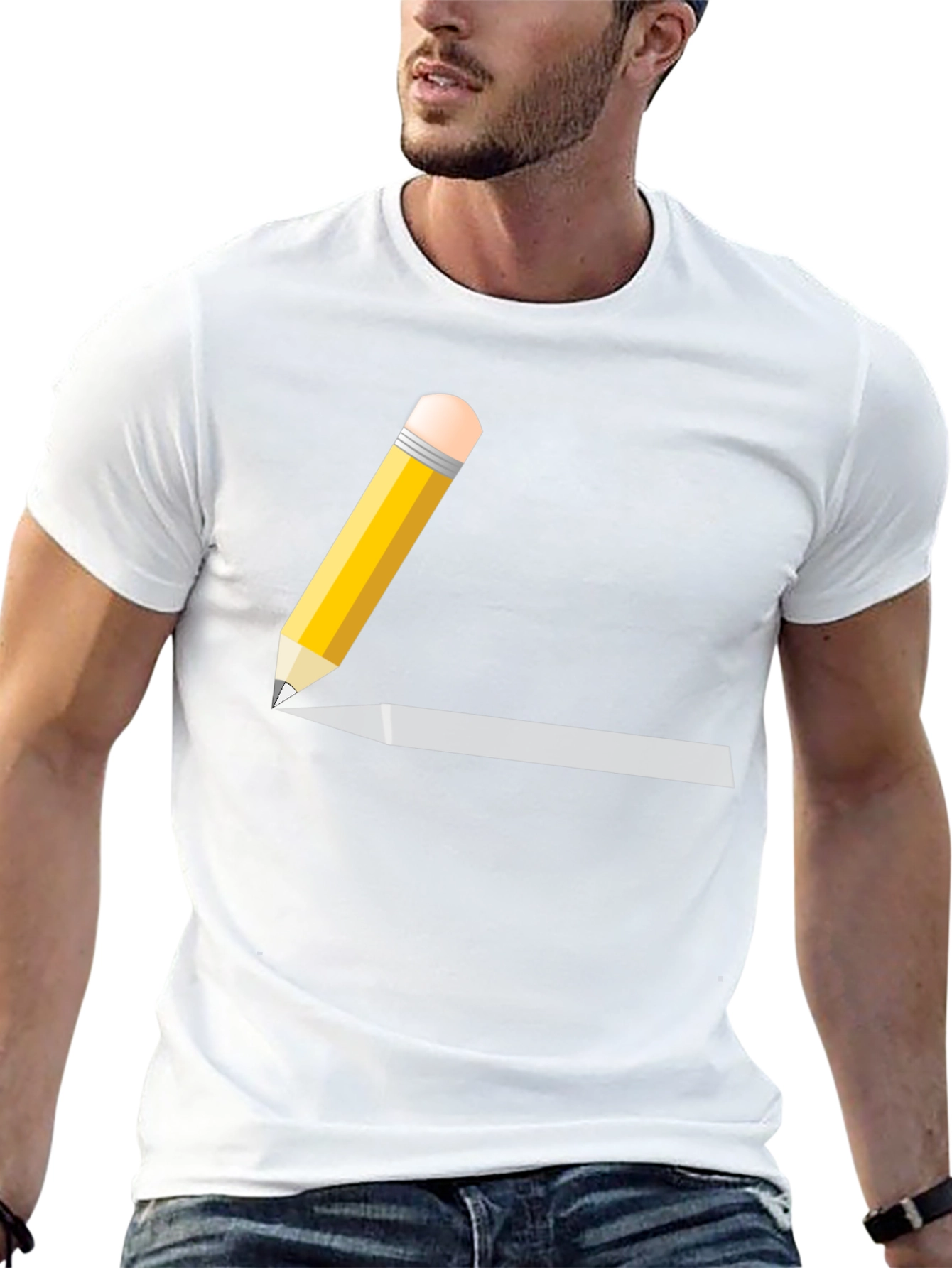 Pencil Graphic Black T-Shirt - Artsy Style