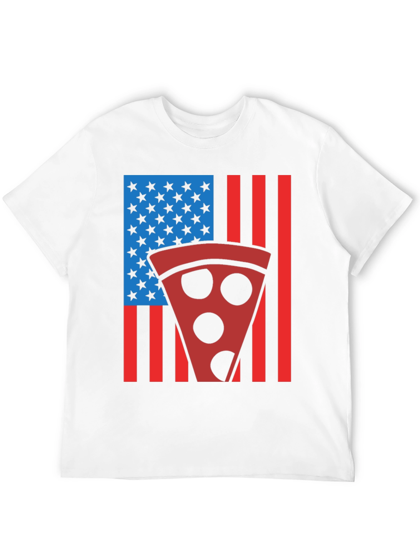 Pizza American Flag Graphic T-Shirt