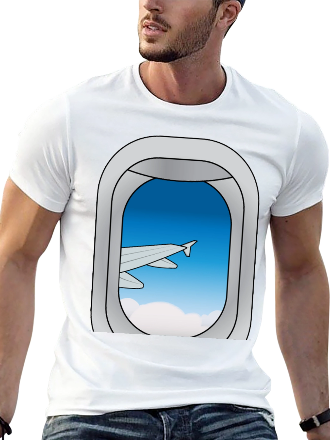 Airplane Window View Graphic Tee