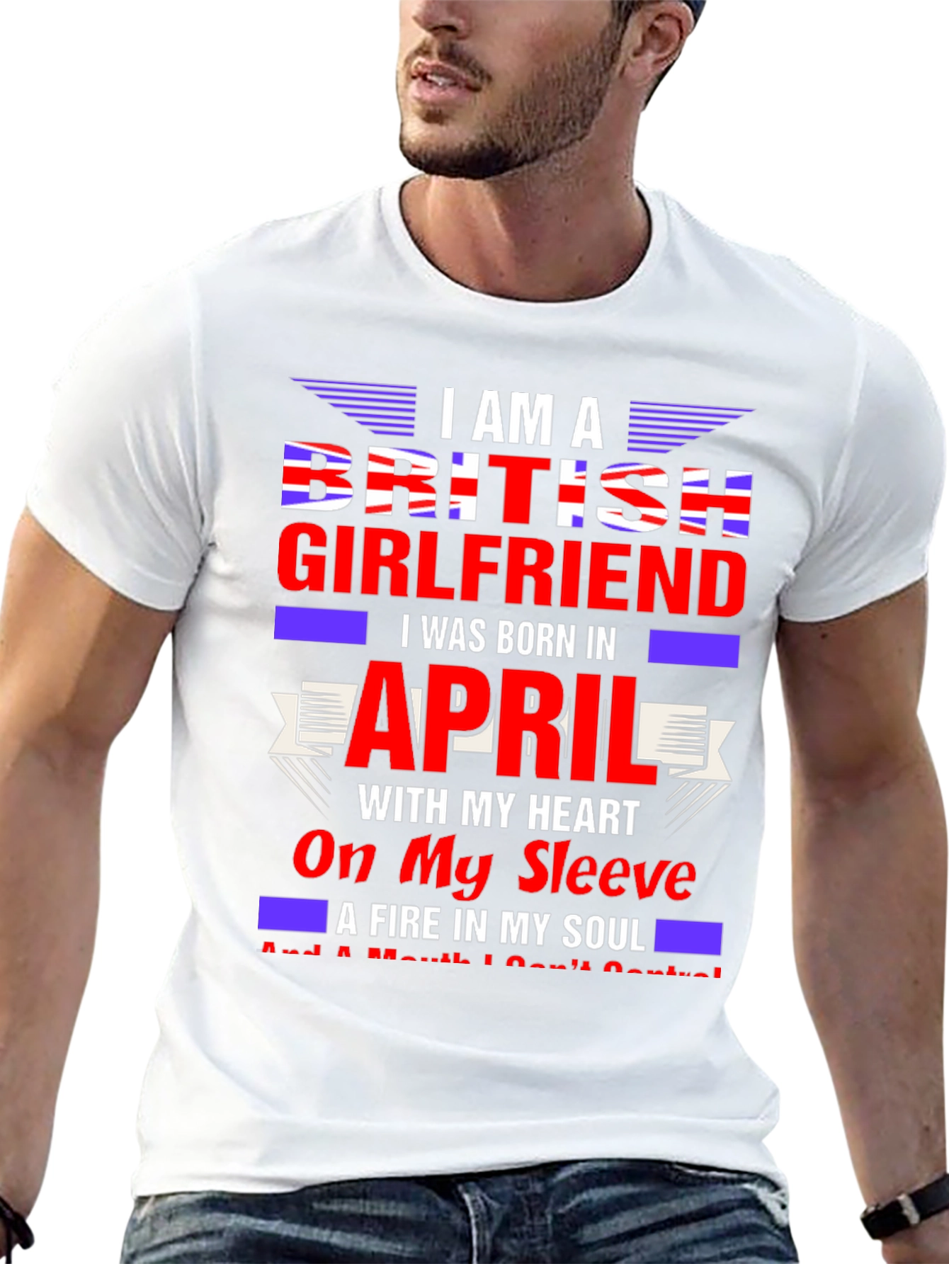 British Girlfriend April Birthday T-Shirt