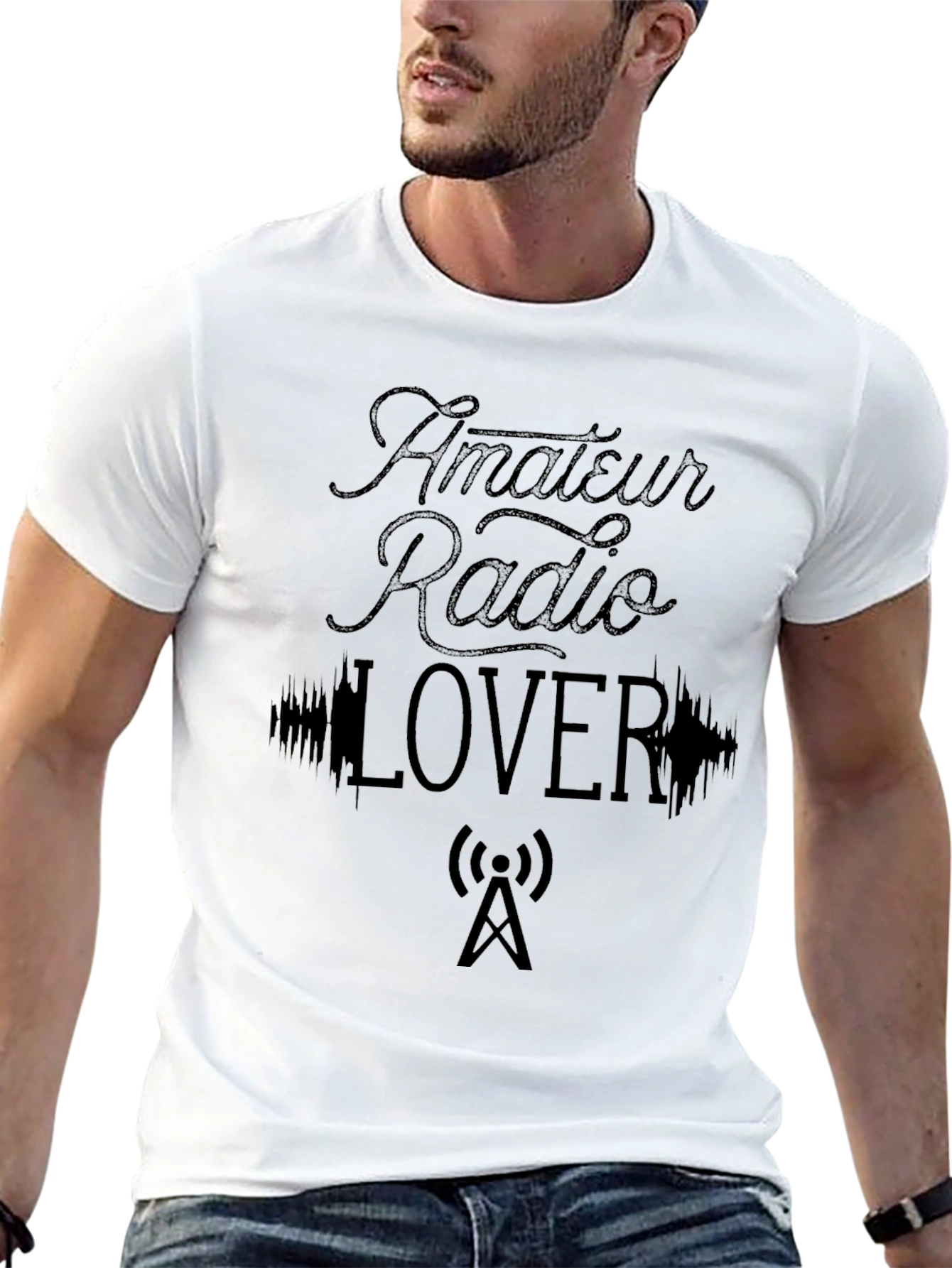 Amateur Radio Lover Graphic T-Shirt - Black