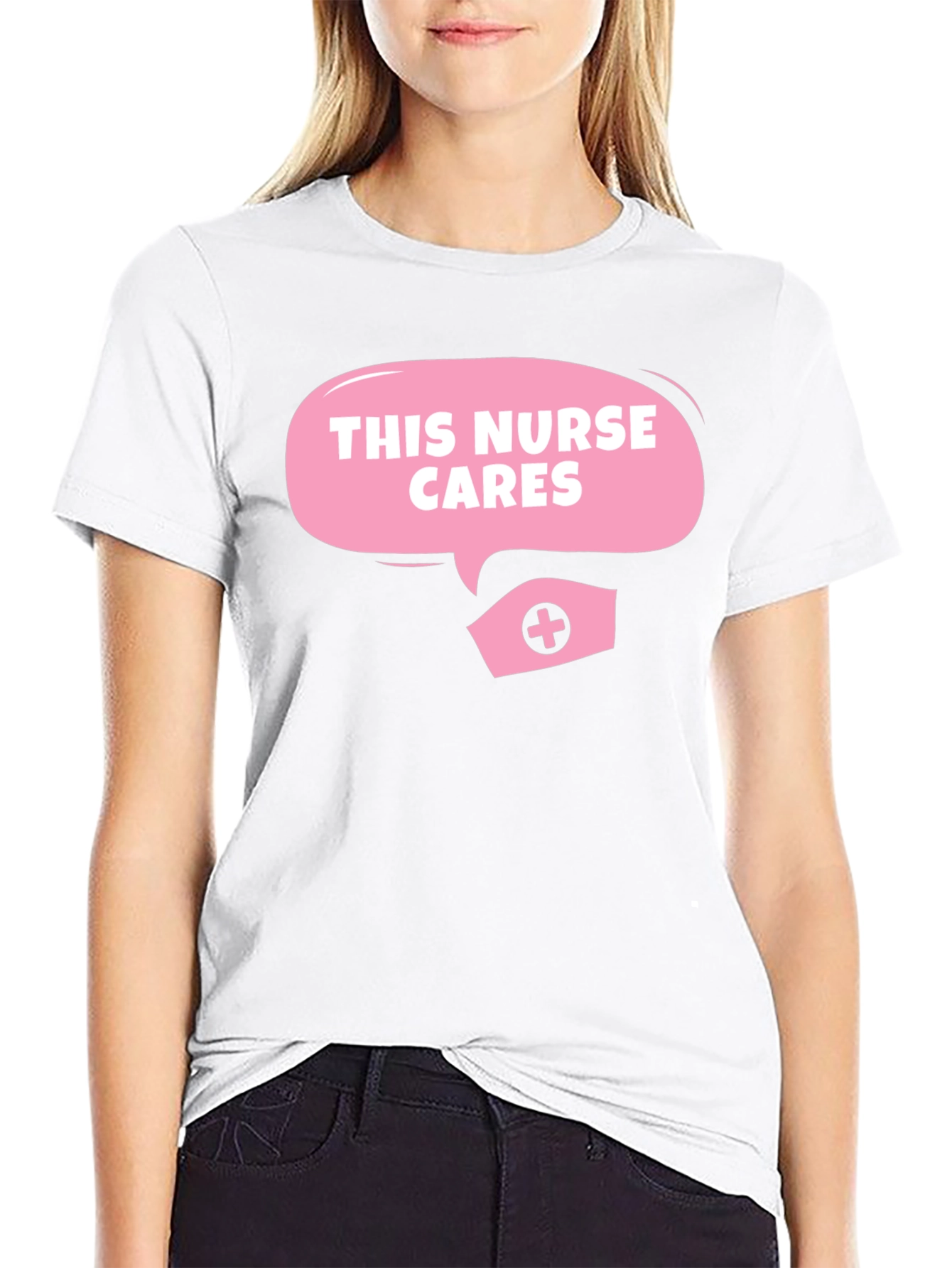 This Nurse Cares - Black T-Shirt