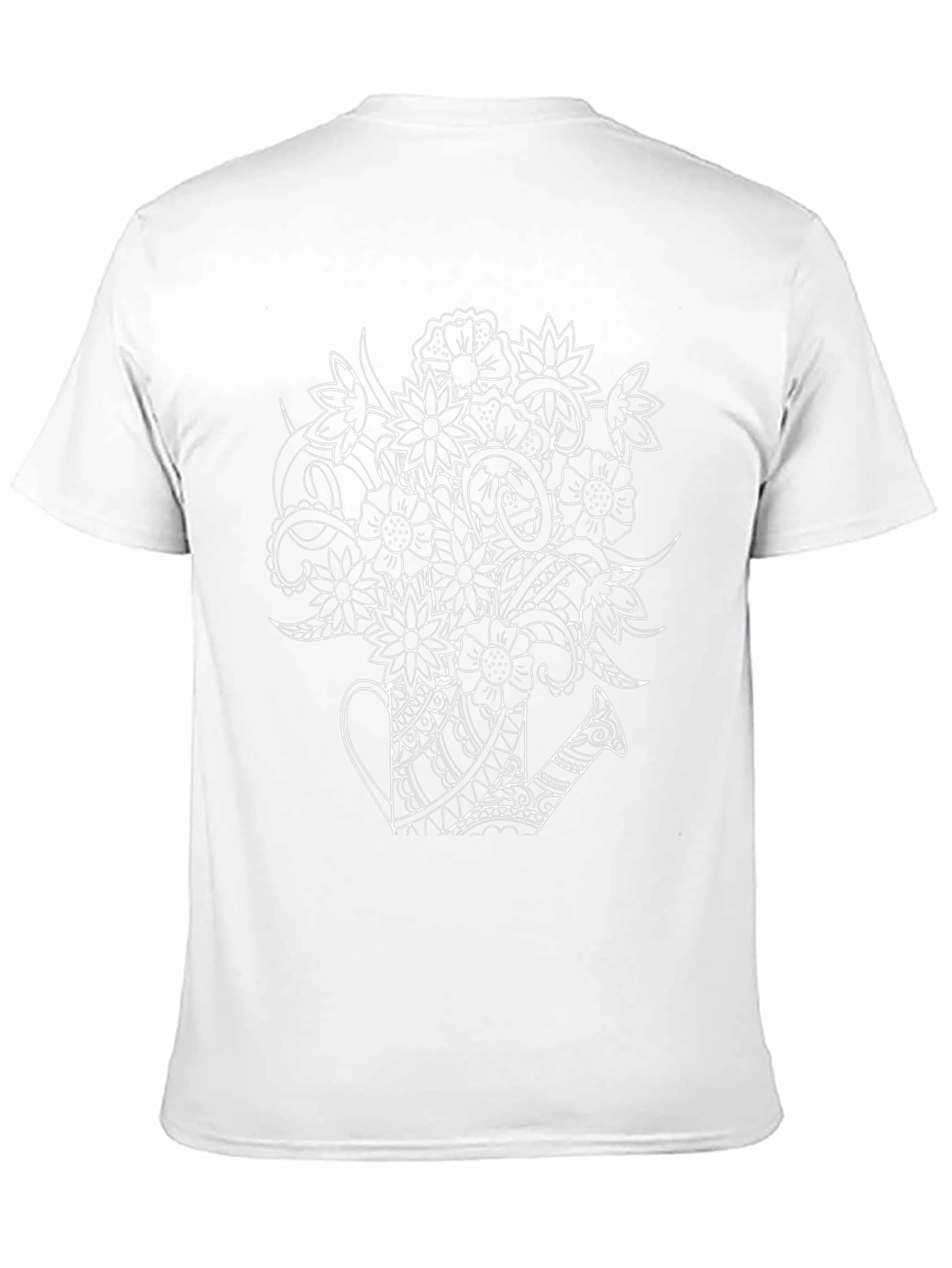 Floral Watering Can Graphic T-Shirt - Black