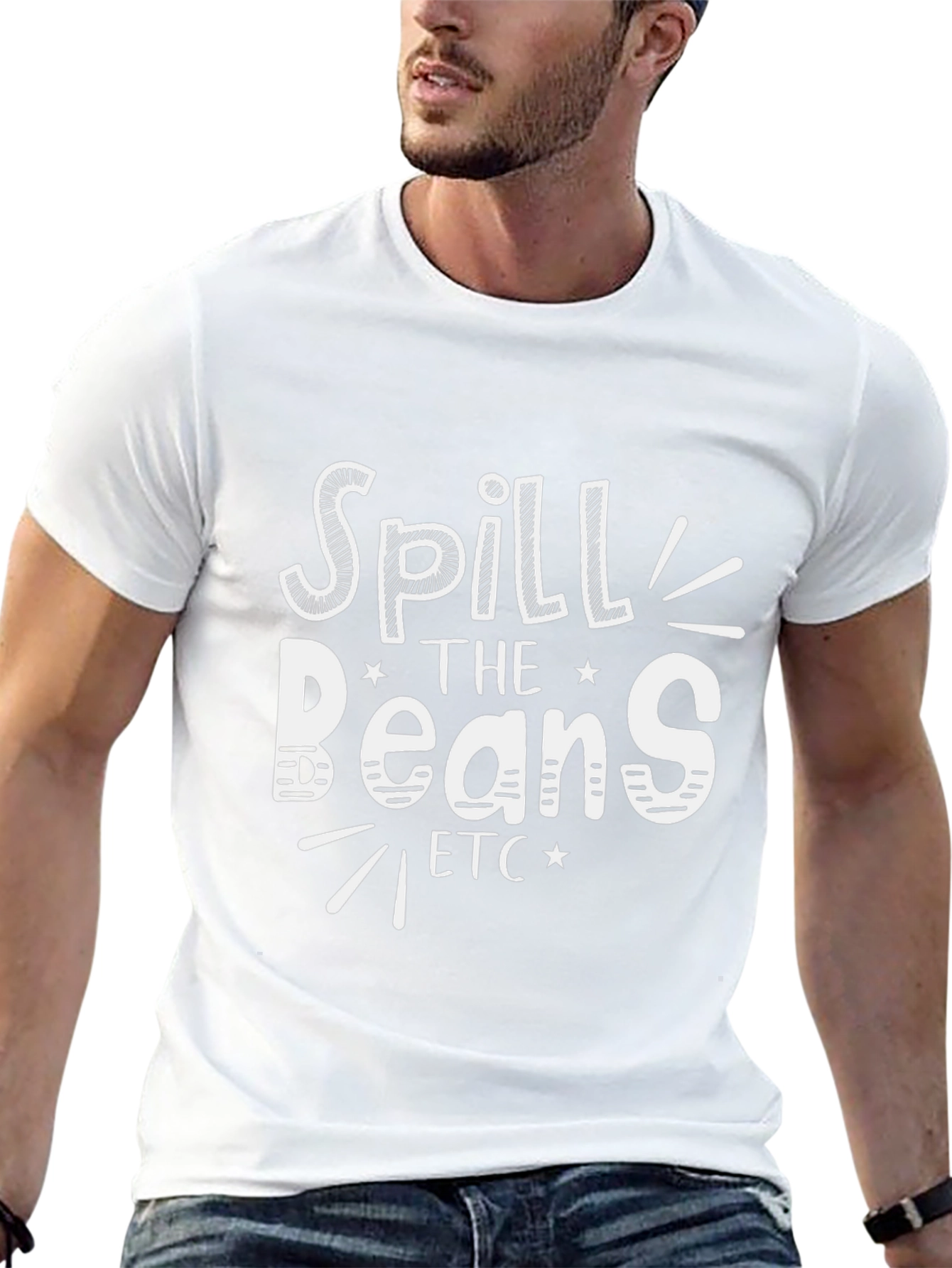 Spill the Beans Graphic Tee - Black Cotton T-Shirt