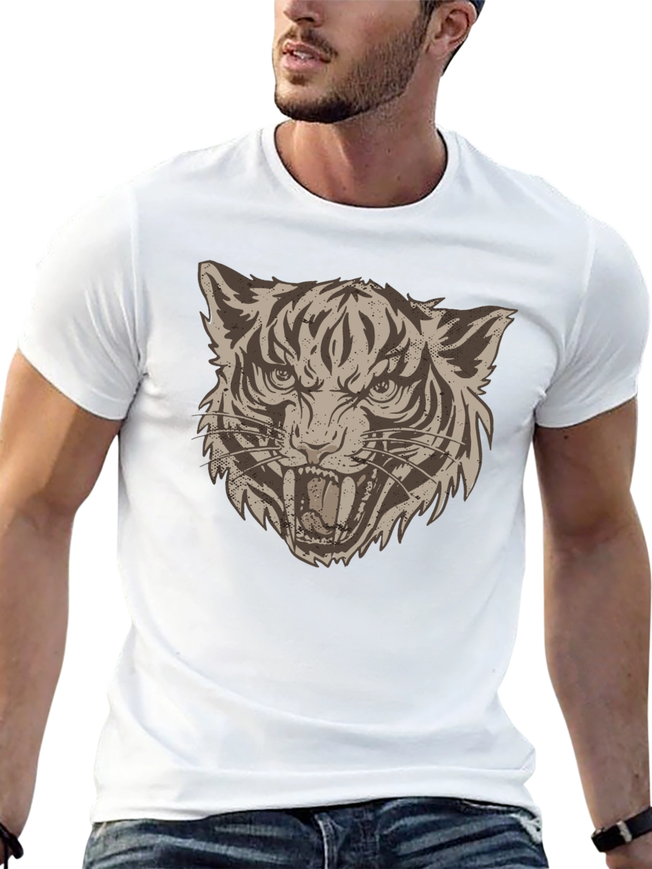 Tiger Graphic Print Tee - Bold Style