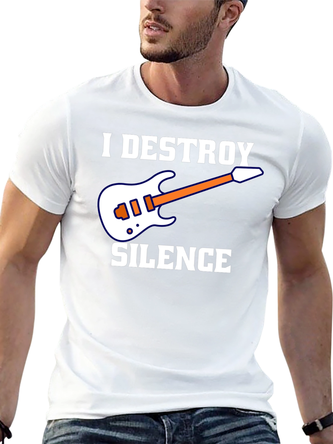 I Destroy Silence Guitar Graphic T-Shirt - Black