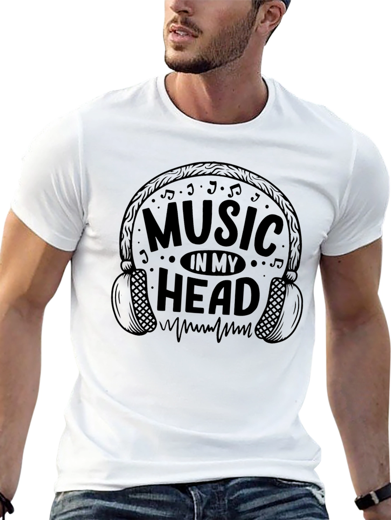 Music In My Head Graphic T-Shirt - Black
