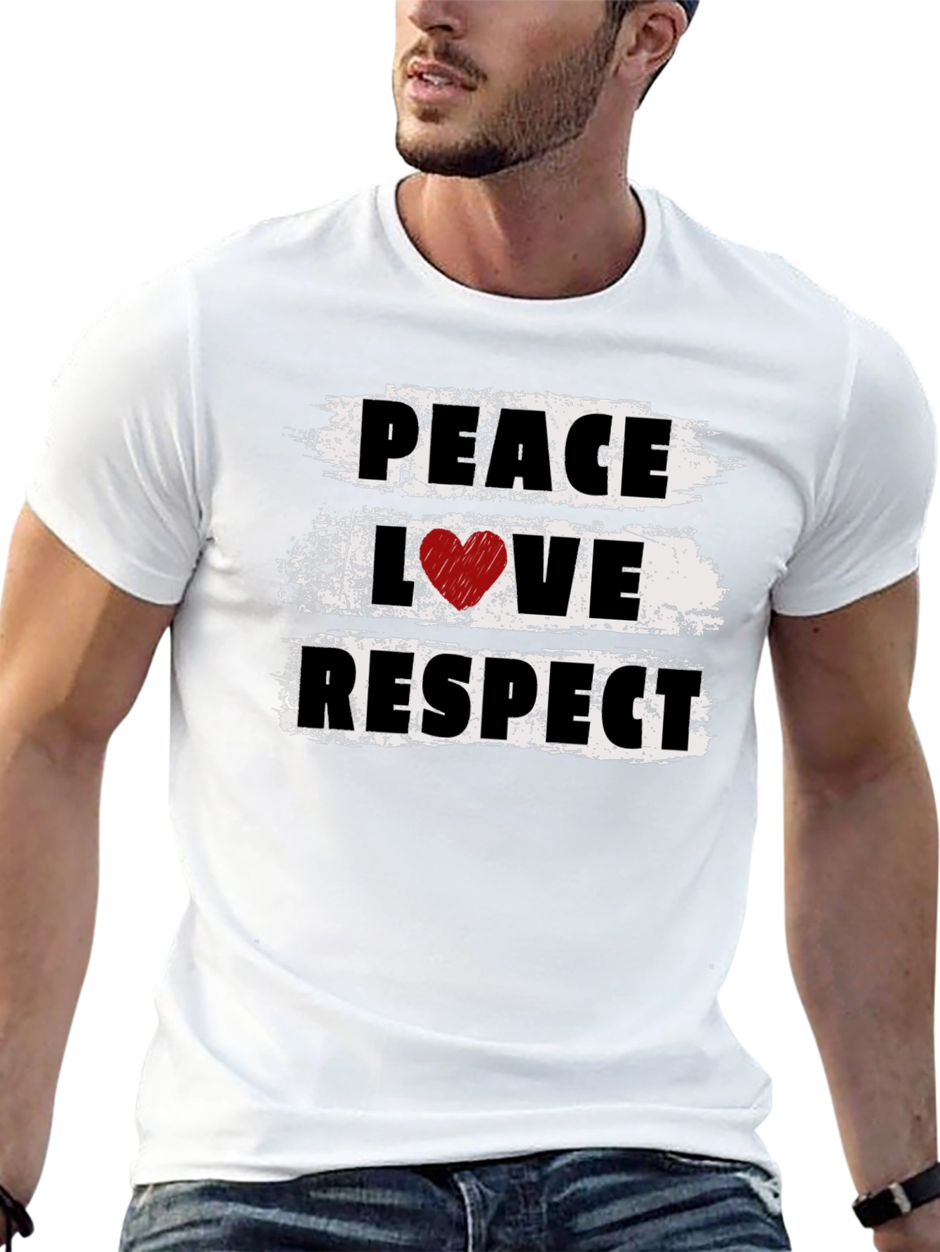 Peace Love Respect Graphic Tee - Unisex Black T-Shirt