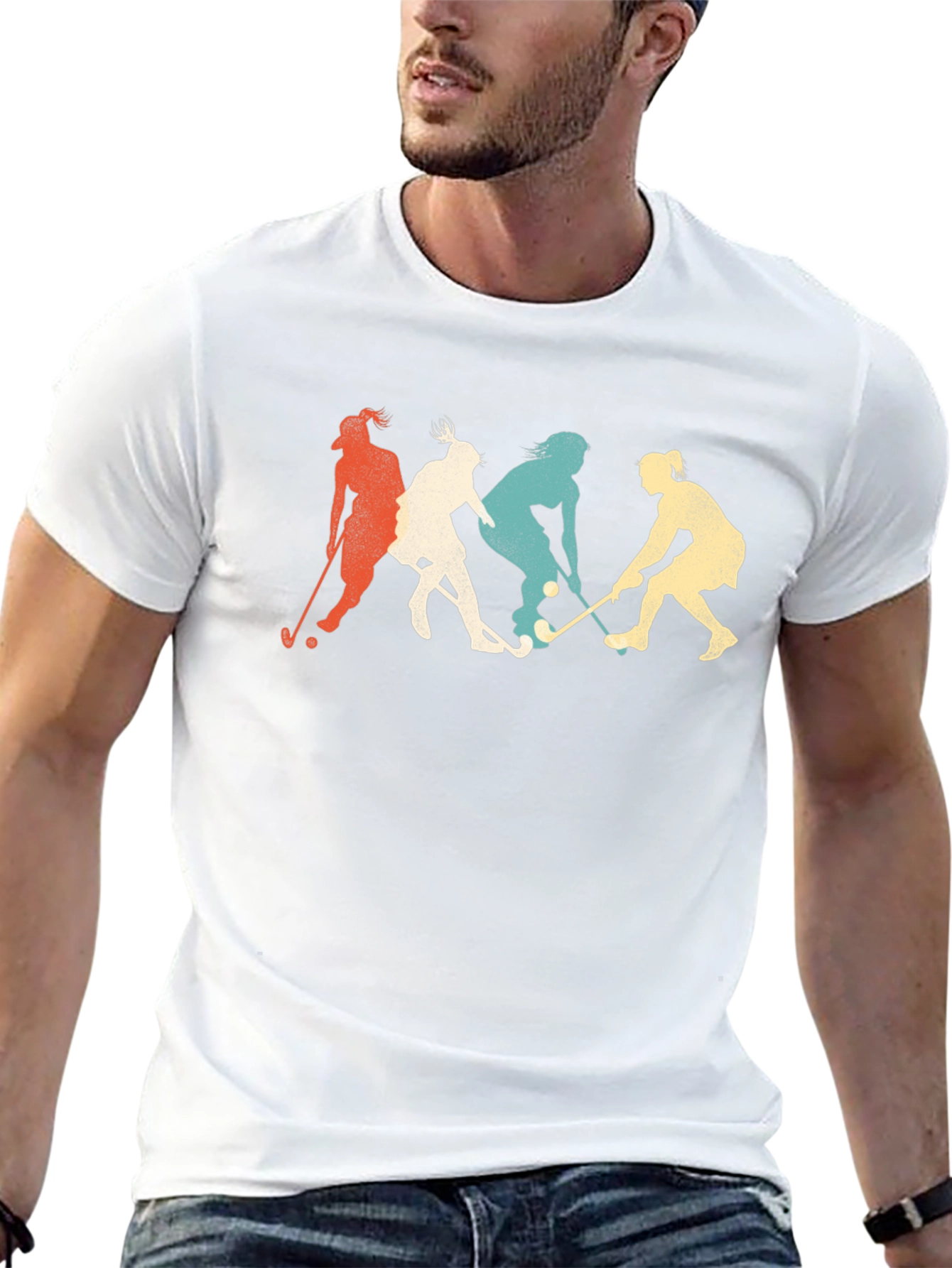 Field Hockey Player Retro T-Shirt