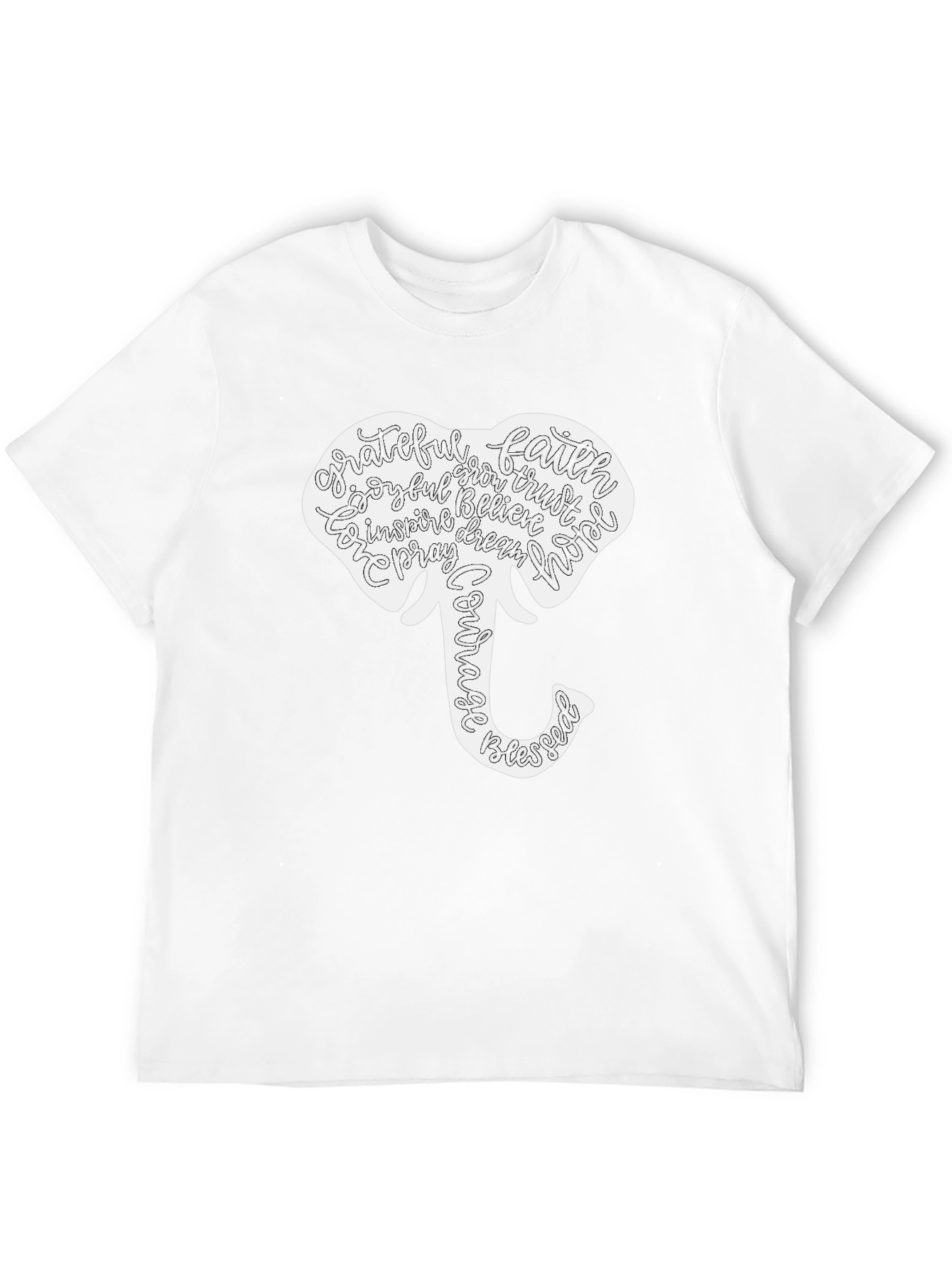 Elephant Word Art Graphic T-Shirt