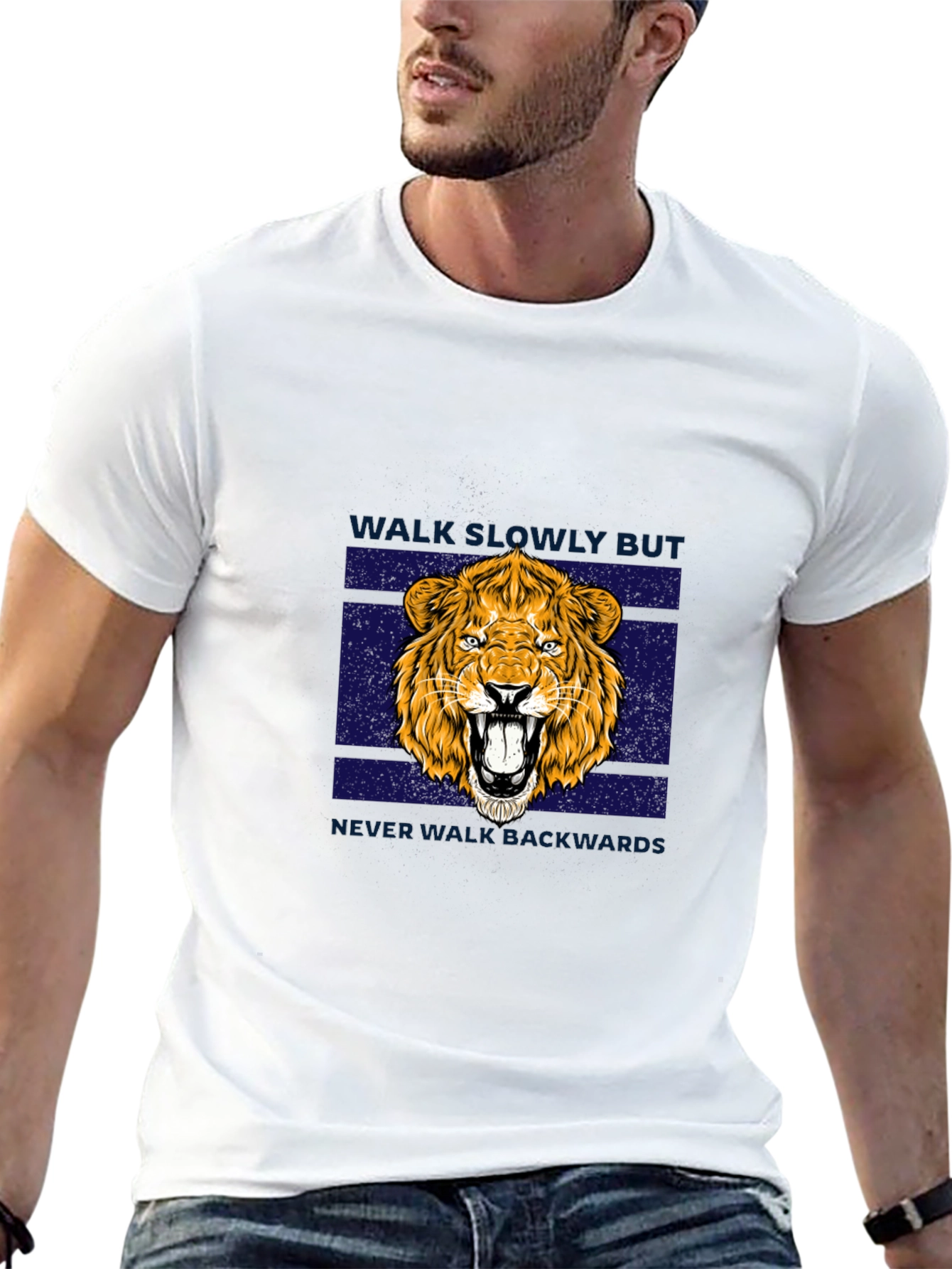 Walk Slowly Lion Graphic Tee