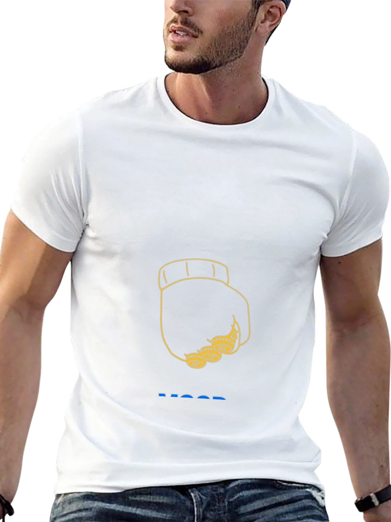 Black T-Shirt with Fist & Rings Design